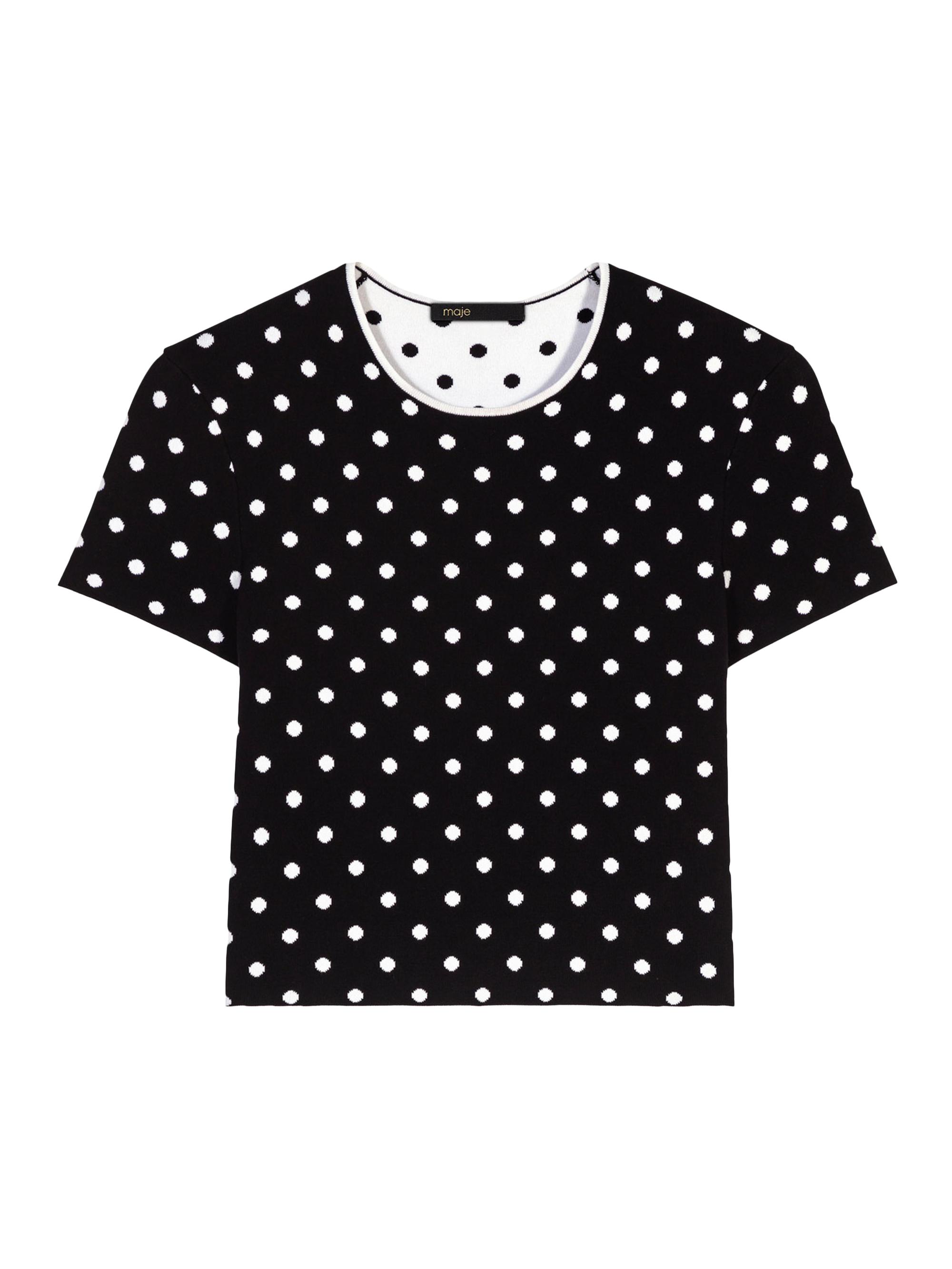 Maje Women's Fancy Knit Top - Black White