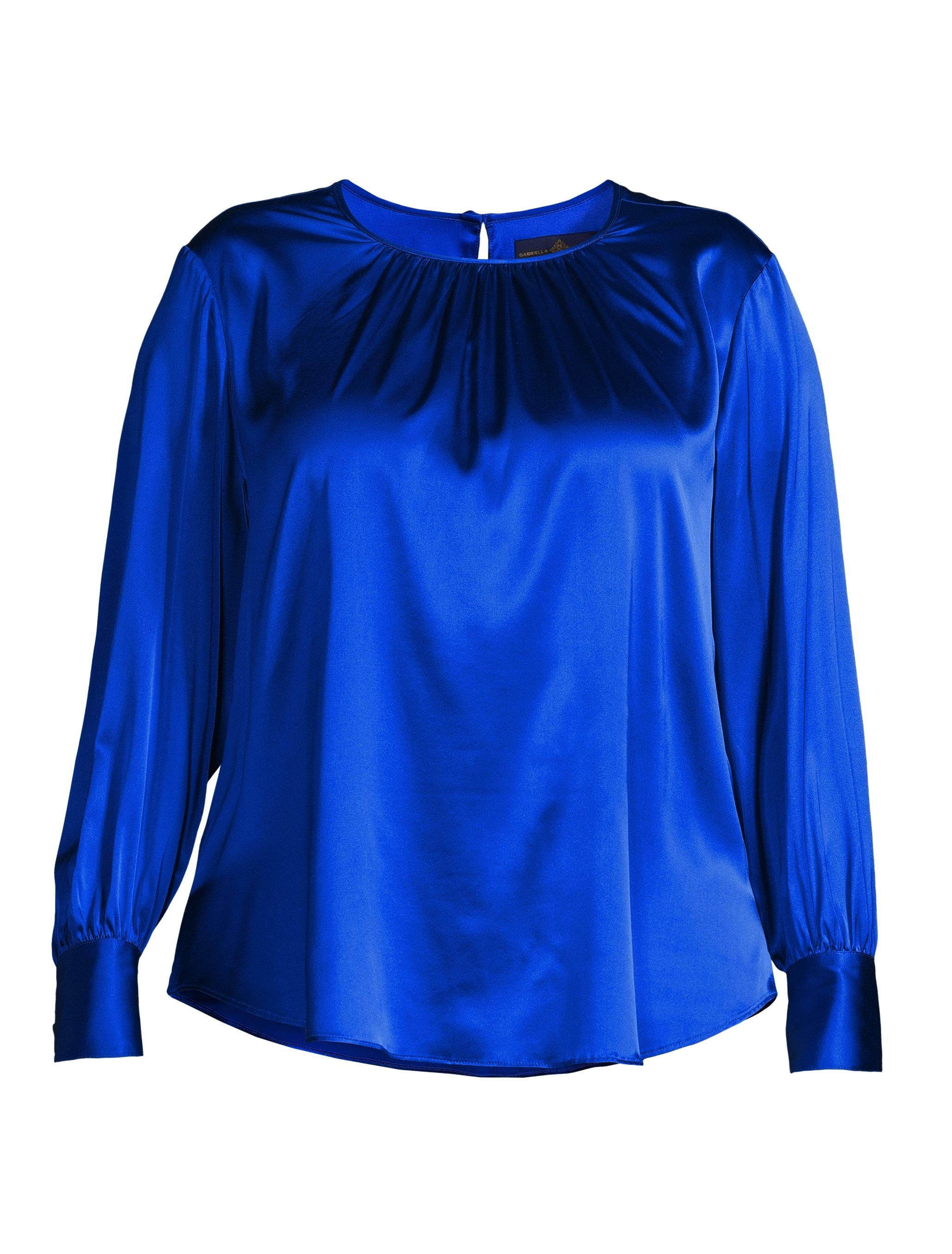 Gabriella Rossetti Women's Mimosa Pleated Silk Blouse - Royal Blue