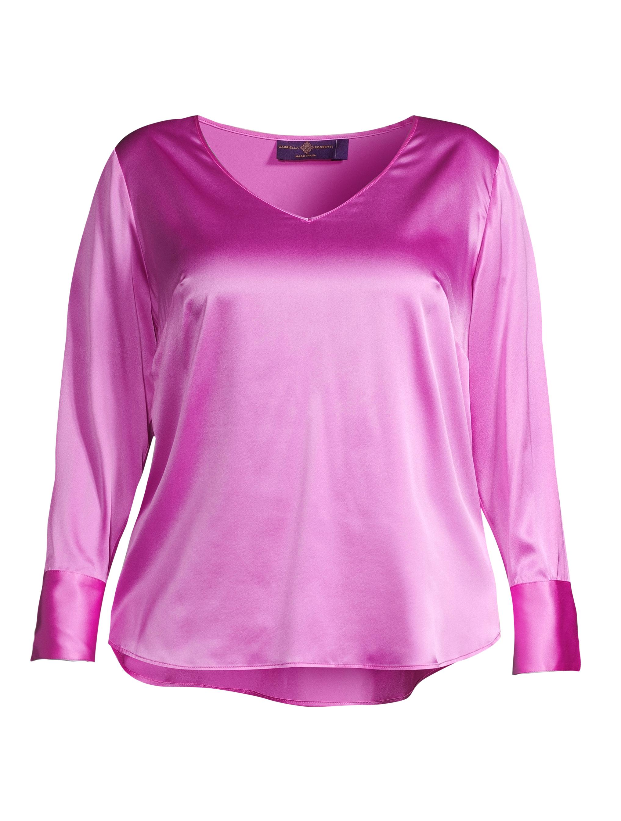 Gabriella Rossetti Women's Vittoria Silk V-Neck Blouse - Orchid