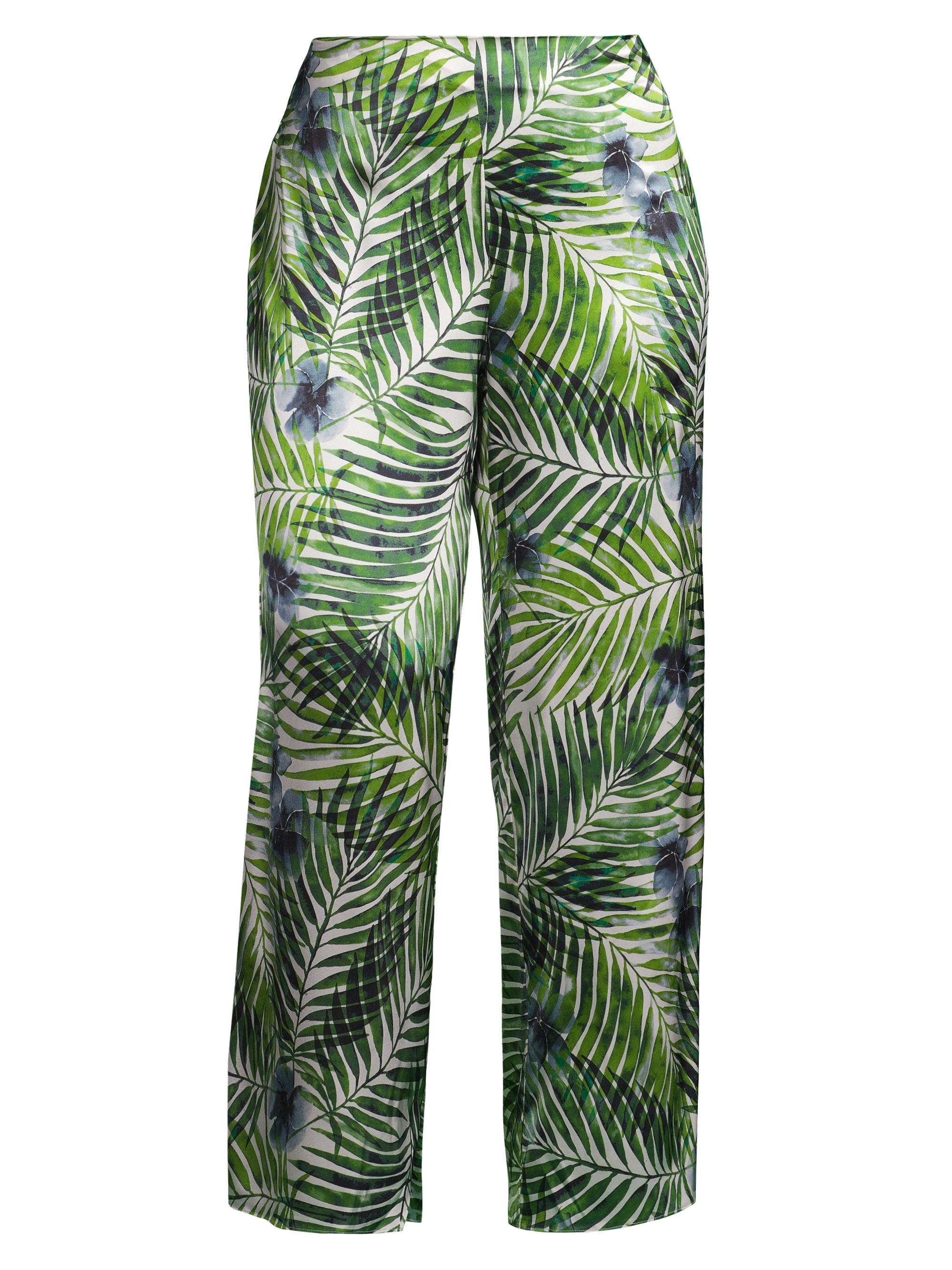 Gabriella Rossetti Women's Sofia Palazzo Tropical-Print Pants - Leaf Green