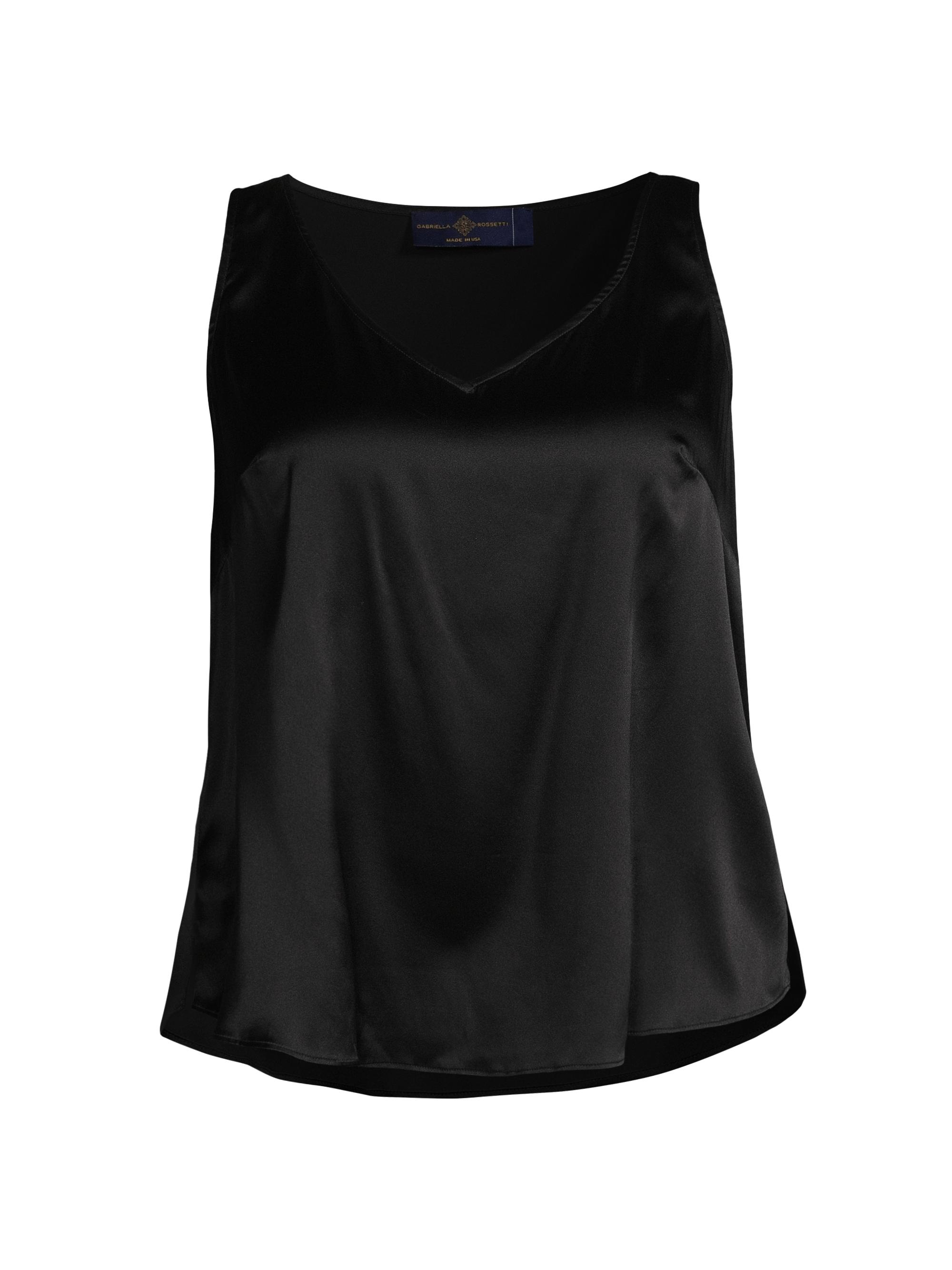 Gabriella Rossetti Women's Gia Silk V-Neck Top - Midnight Black