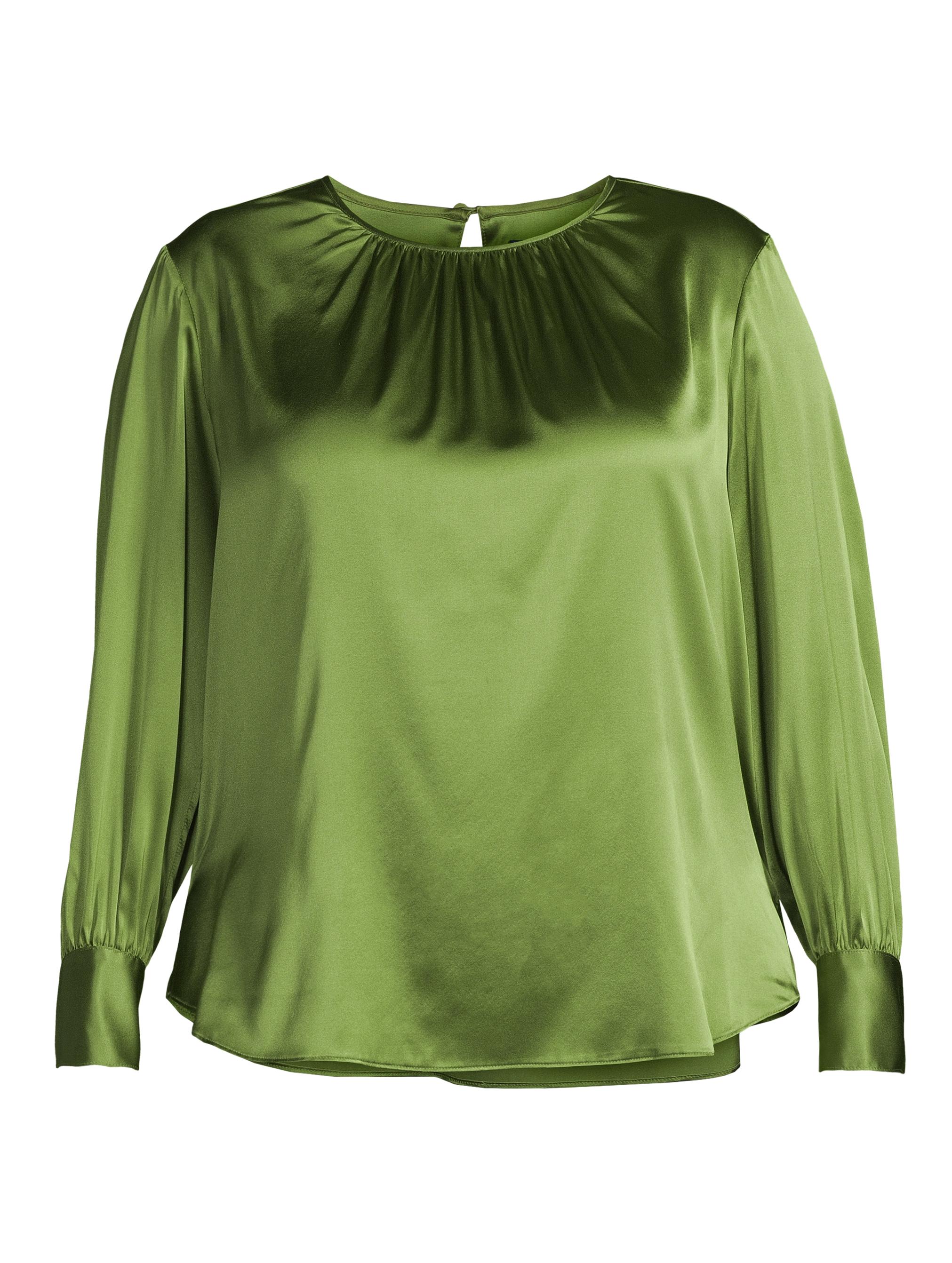Gabriella Rossetti Women's Mimosa Pleated Silk Blouse - Leaf Green