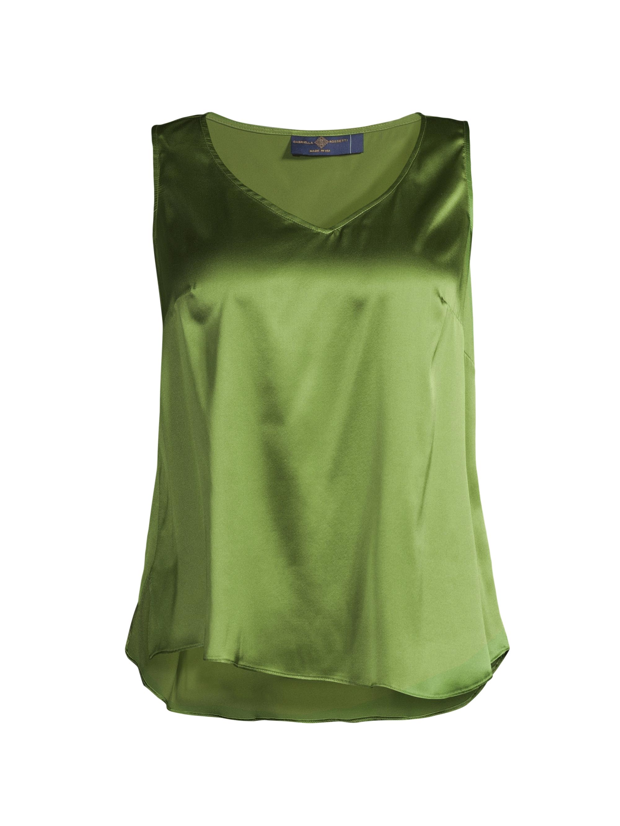 Gabriella Rossetti Women's Gia Silk V-Neck Top - Leaf Green