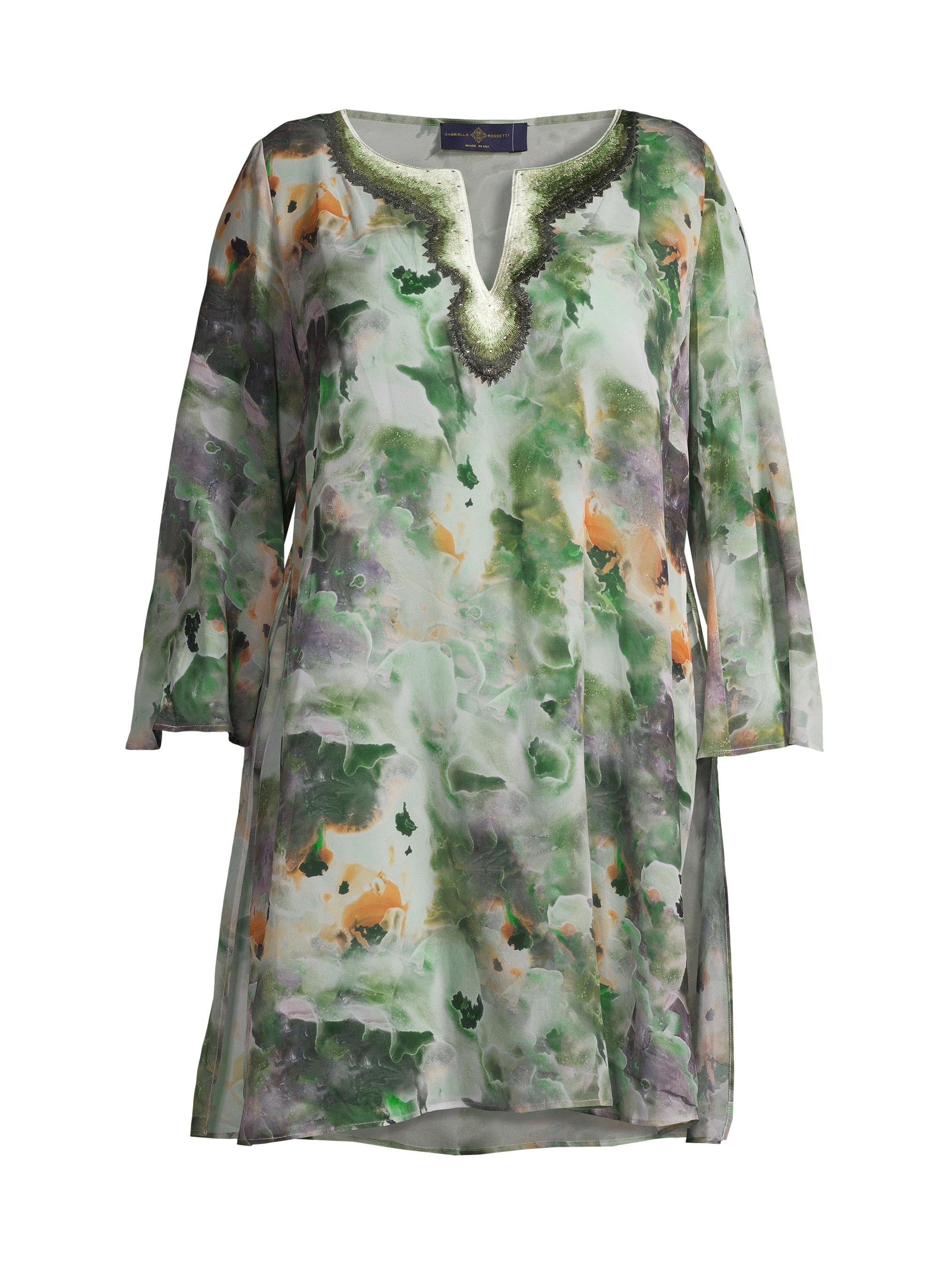 Gabriella Rossetti Women's Valentina Marbled Silk Tunic - Green Multi