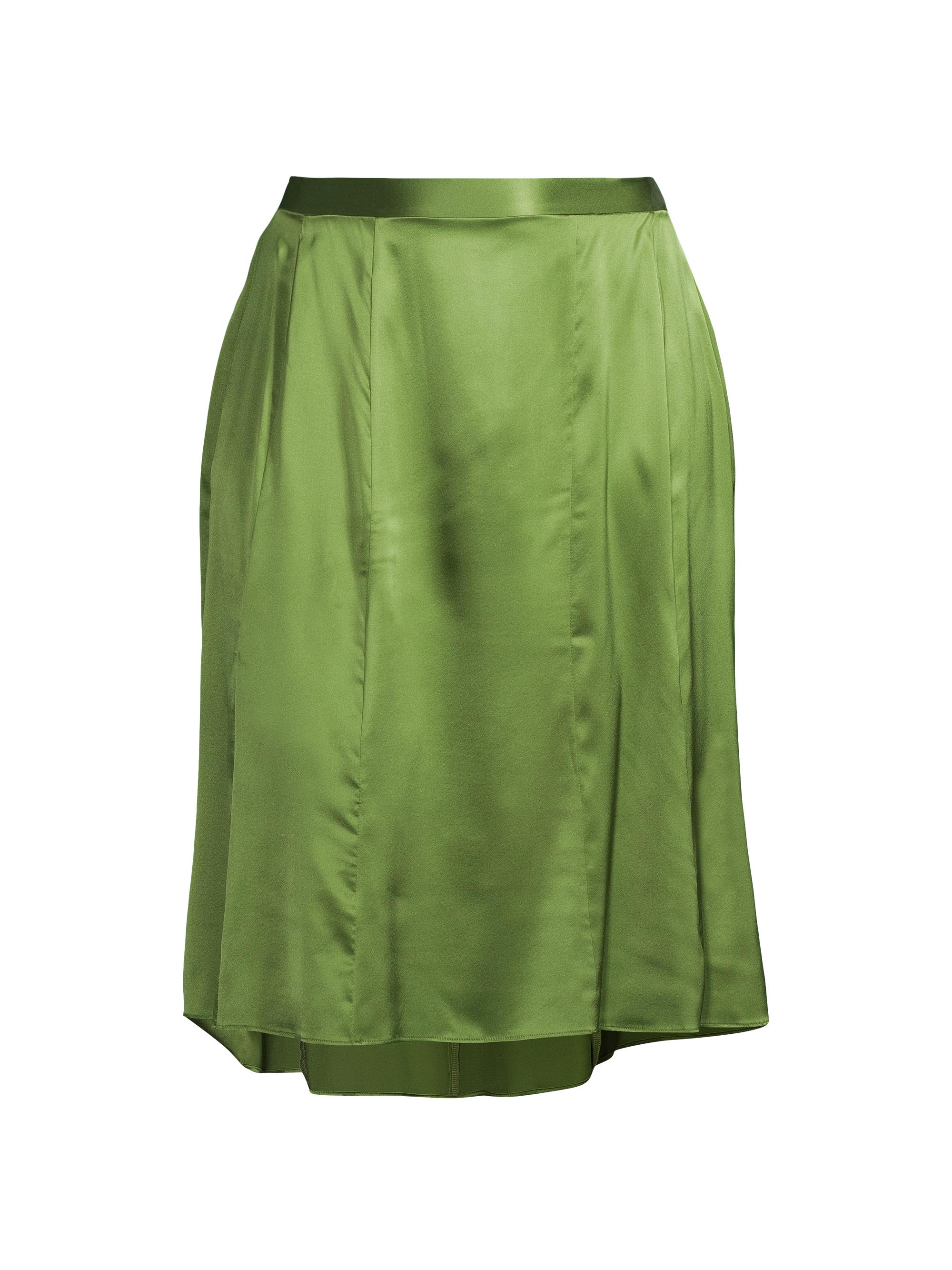 Gabriella Rossetti Women's Bellini Silk Charmeuse Midi-Skirt - Leaf Green