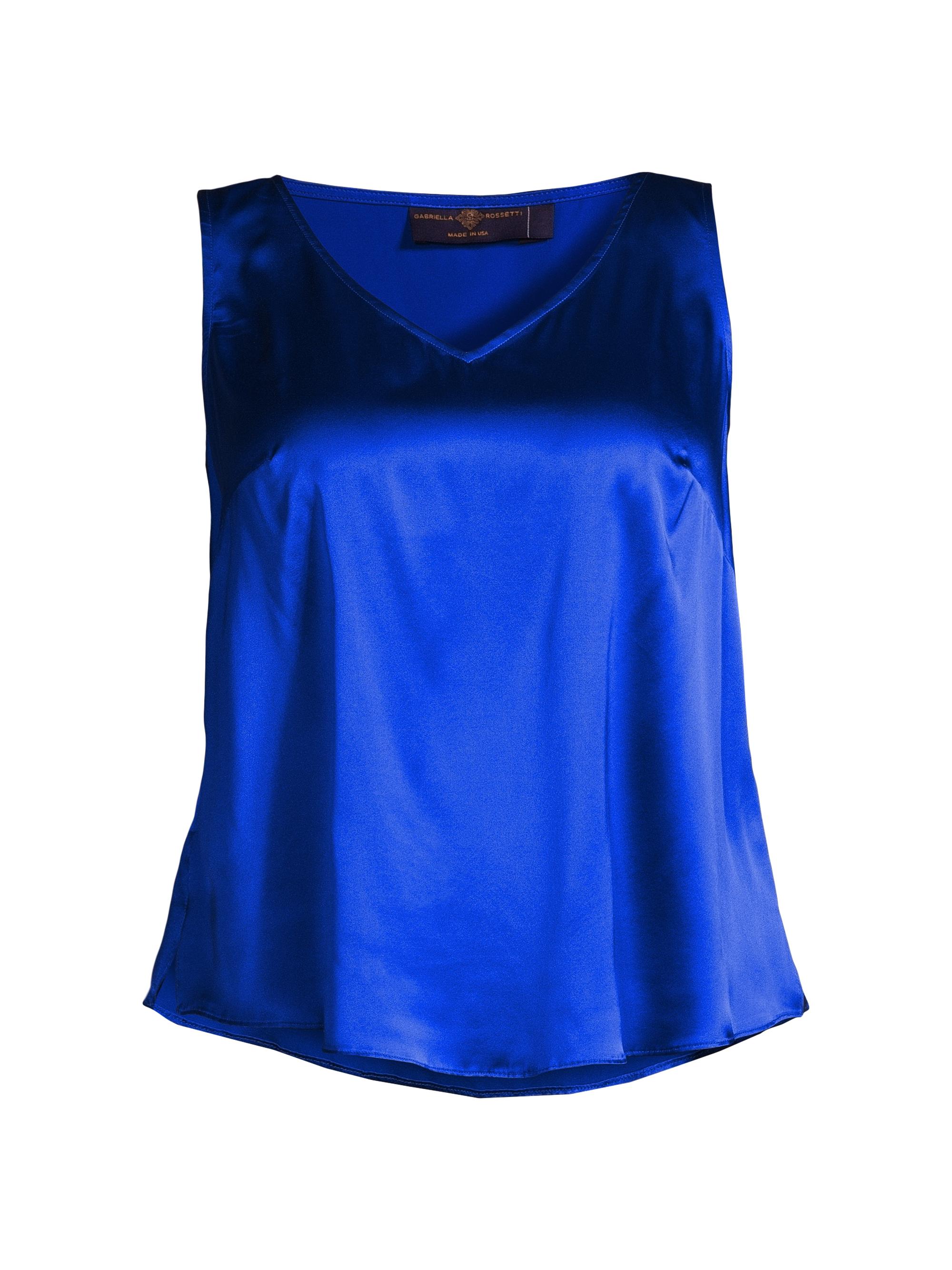 Gabriella Rossetti Women's Gia V-Neck Stretch-Silk Shell - Royal Blue
