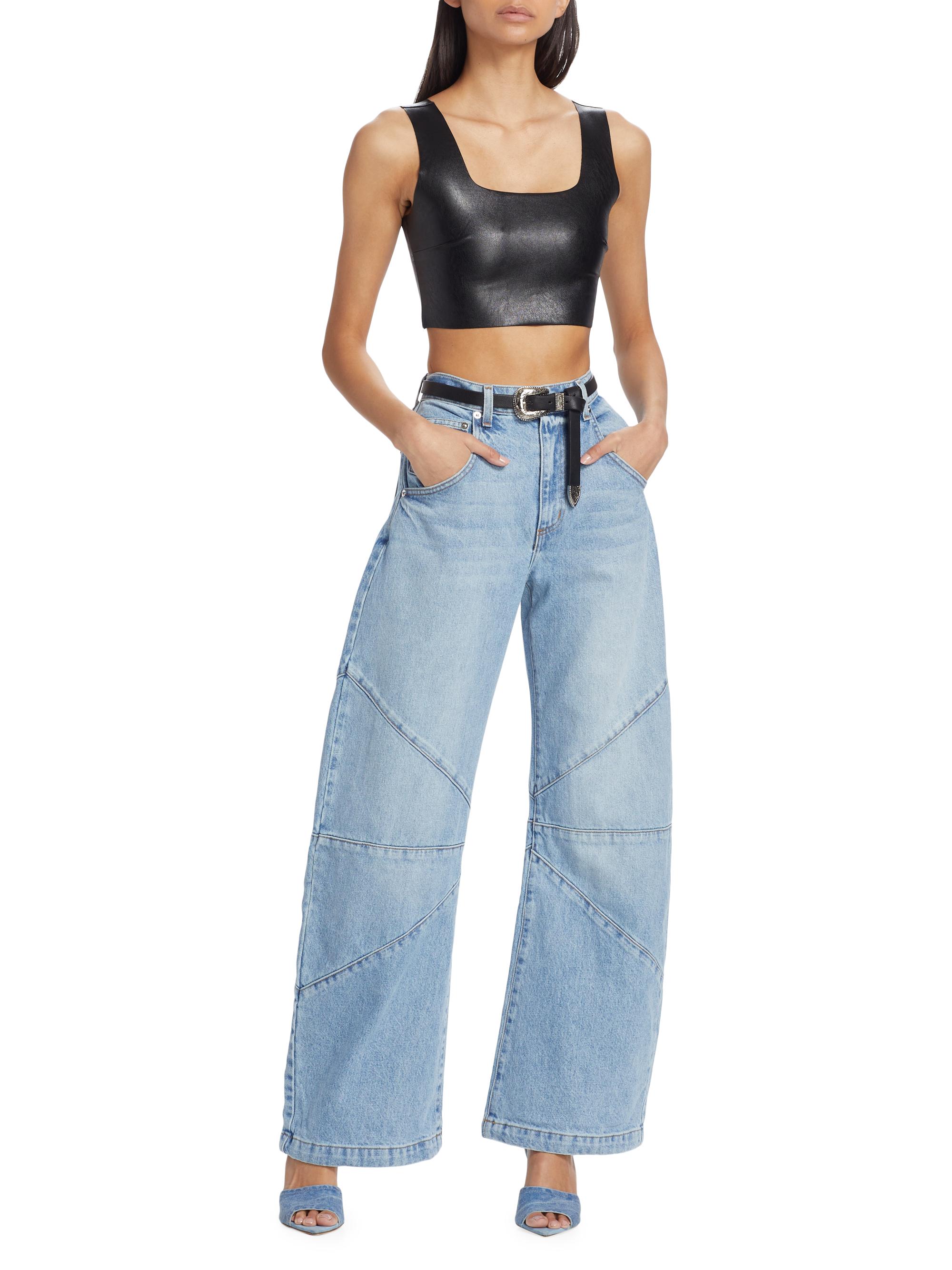 EB Denim Fredric High-Rise Bowed Wide-Leg Jeans | Saks Fifth Avenue