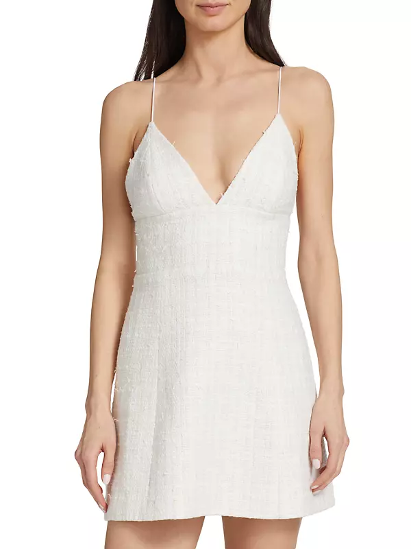 herlipto Classic Tweed Mini Dress white-