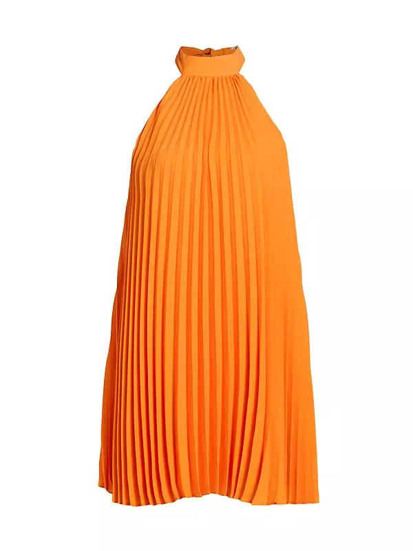 Tangerine Orange Embroidered Round Leather Sling Bag