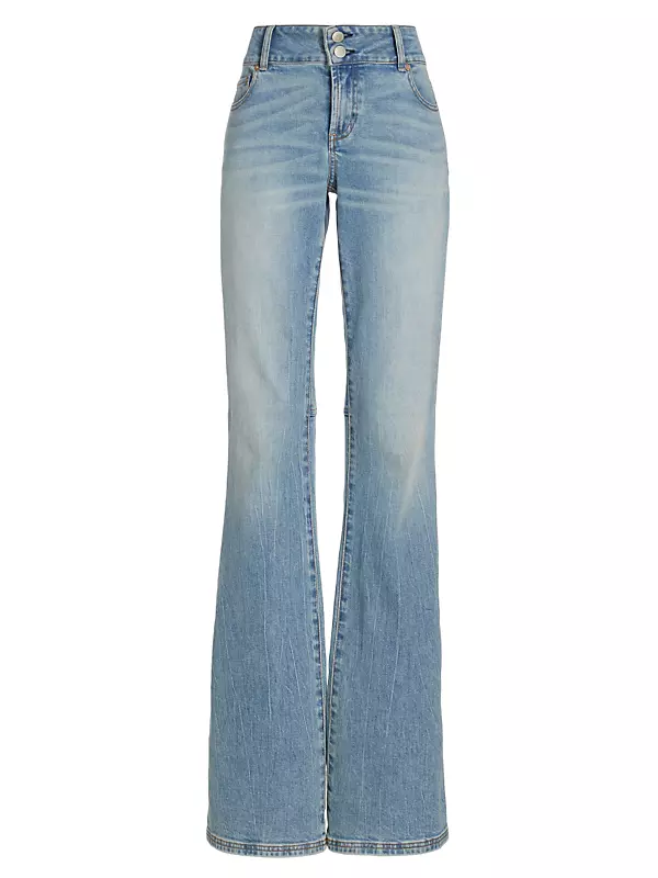  Women's Flare Bell Bottom Jeans High Waist Denim Pants Straight  Leg Bootcut Jean Stretchy Denim Pants Button Flare Jeans Blue : Home &  Kitchen