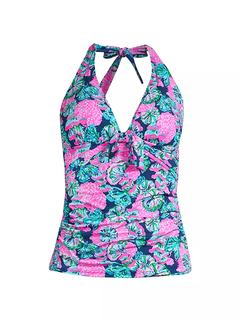 Bikini Donna Mare Tankini Halter Top Regolabile Flower Print Ruffle Hem  Tummy Control Bathing Suit Sportivi Bikini Floral Print Swim Dress with Boy  Shorts Swimwear 