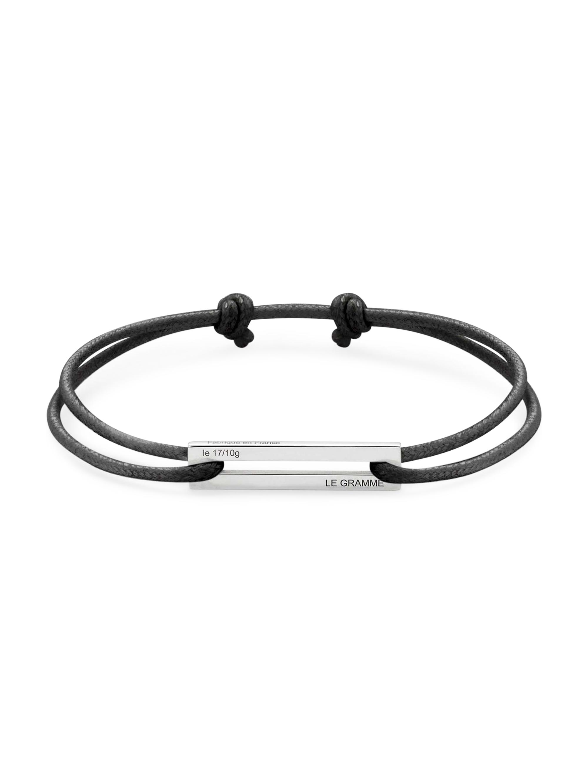 Le Gramme Men's Unisex 1.7g Sterling Silver Cord Bracelet - Red