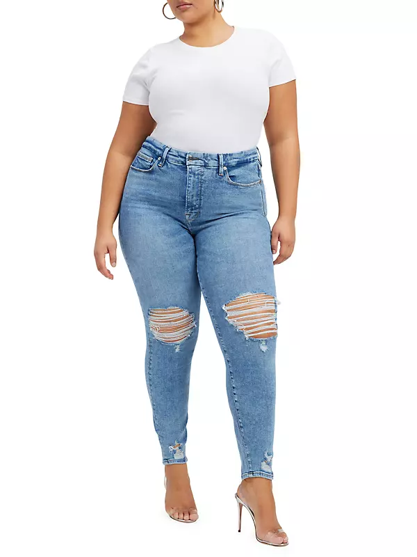 Shop Good American Good Legs Destroyed Skinny Jeans | Saks Fifth