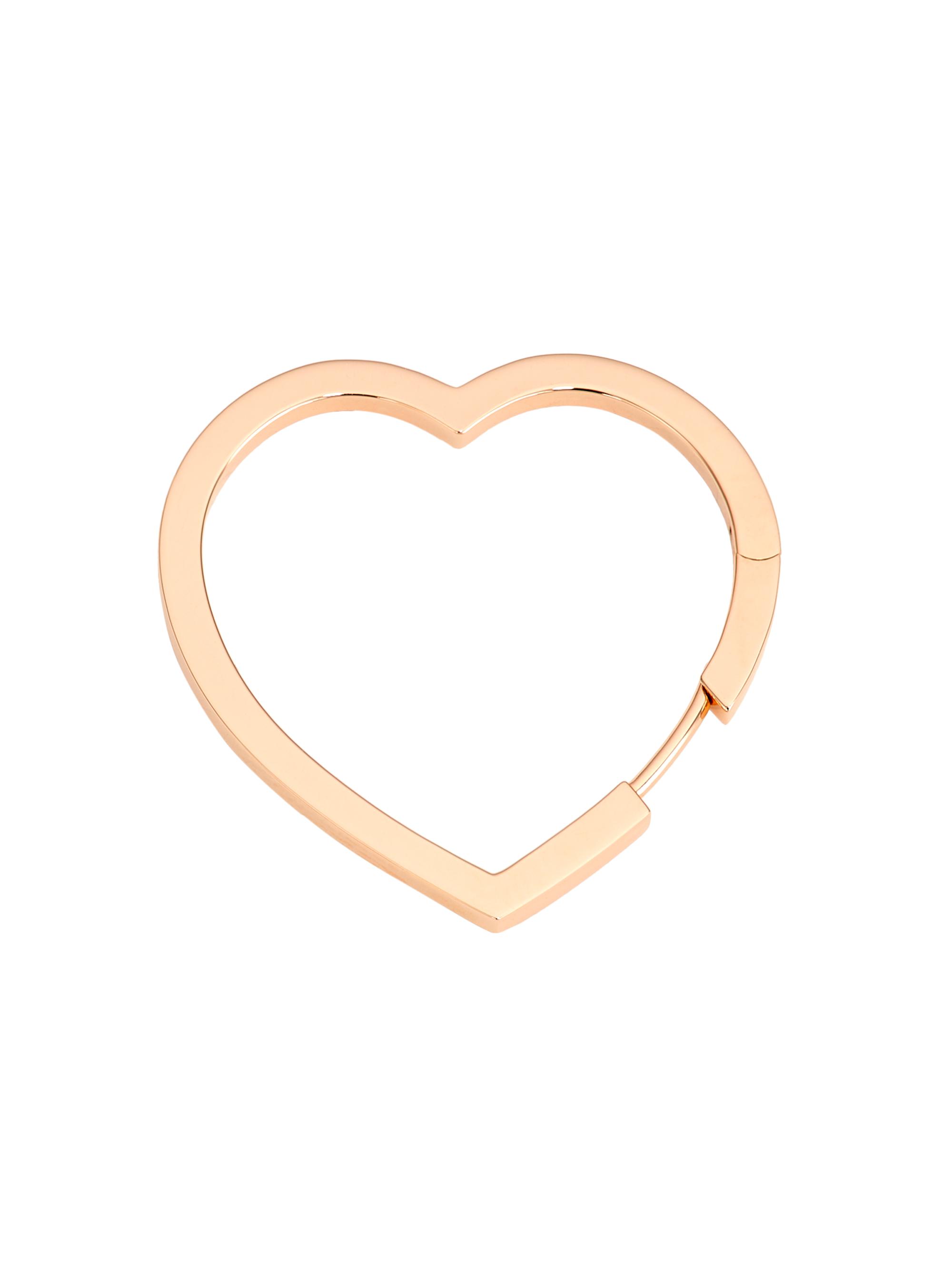 Repossi Women's Antifer 18K Gold Heart  Single Hoop Earring - Pink Gold