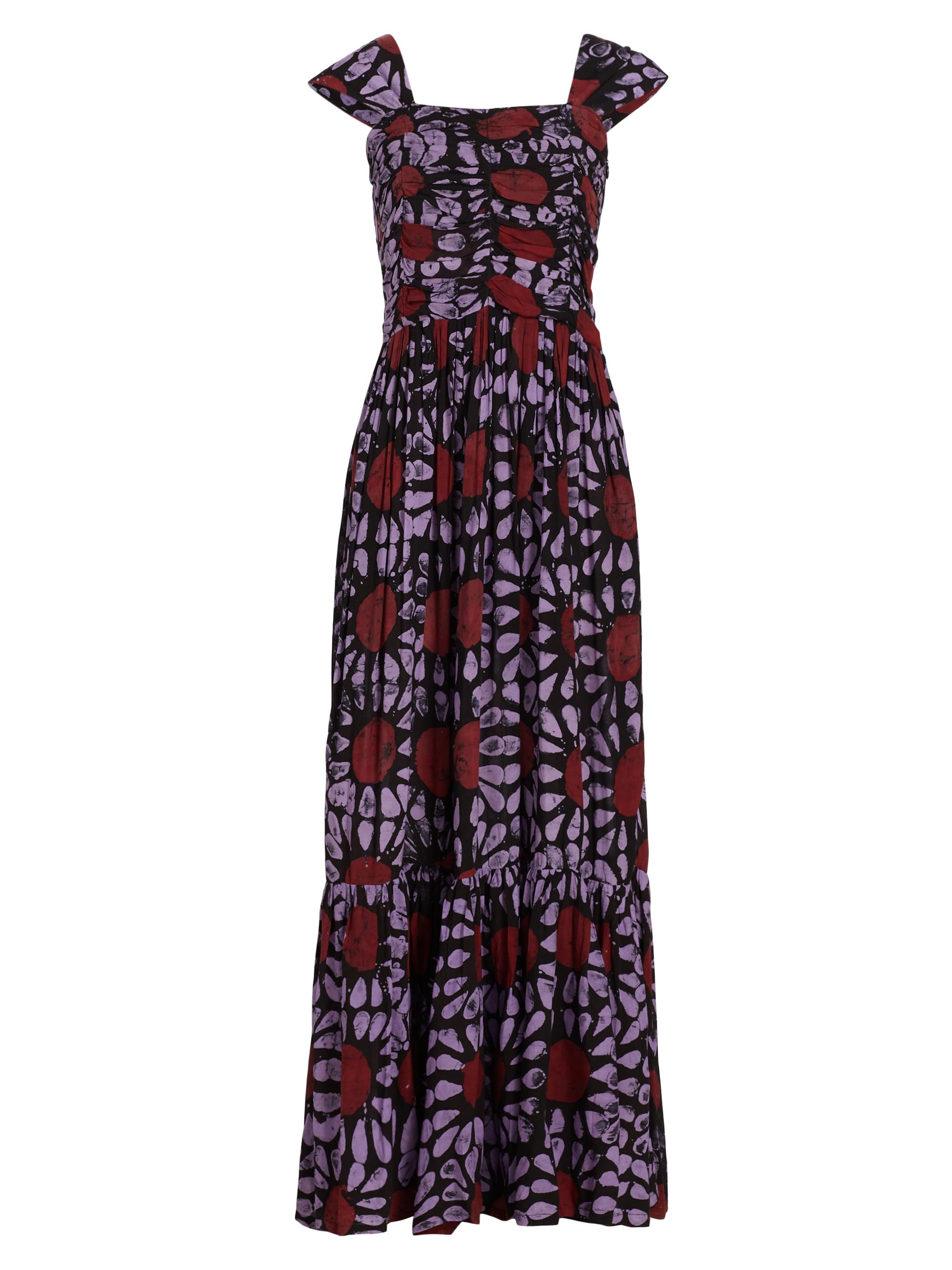 Busayo Women's Olumide Cap-Sleeve Maxi Dress - Red Lilac Black