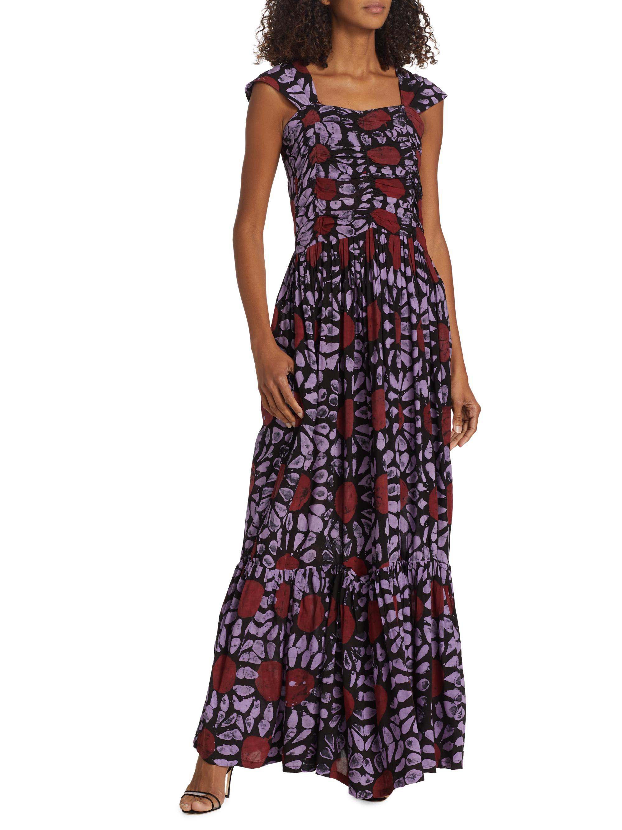 knee length dresses for ladies Red Cap Sleeve Maxi Dress With Open Back main image 0