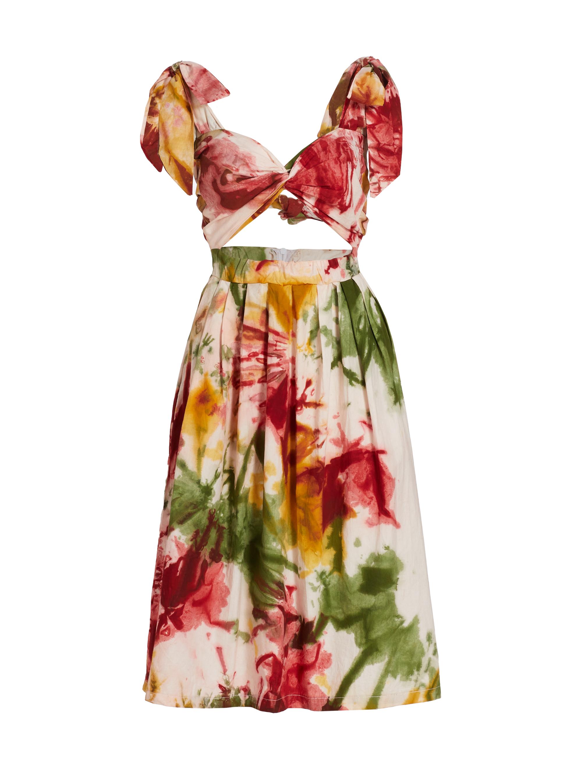 Busayo Women's Segun Dyed Halterneck Midi-Dress - Pink Green Yellow