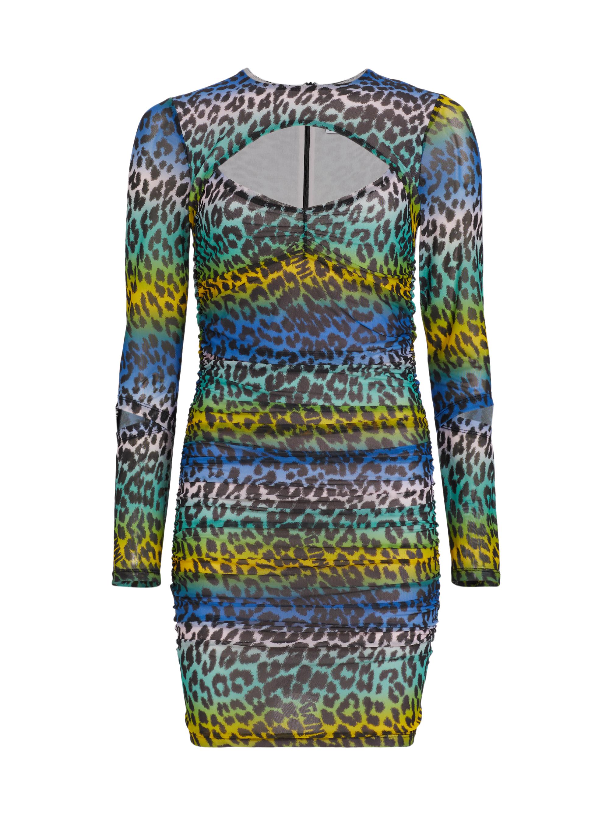 Ganni Women's Cheetah-Print Cut-Out Minidress - Multicolour