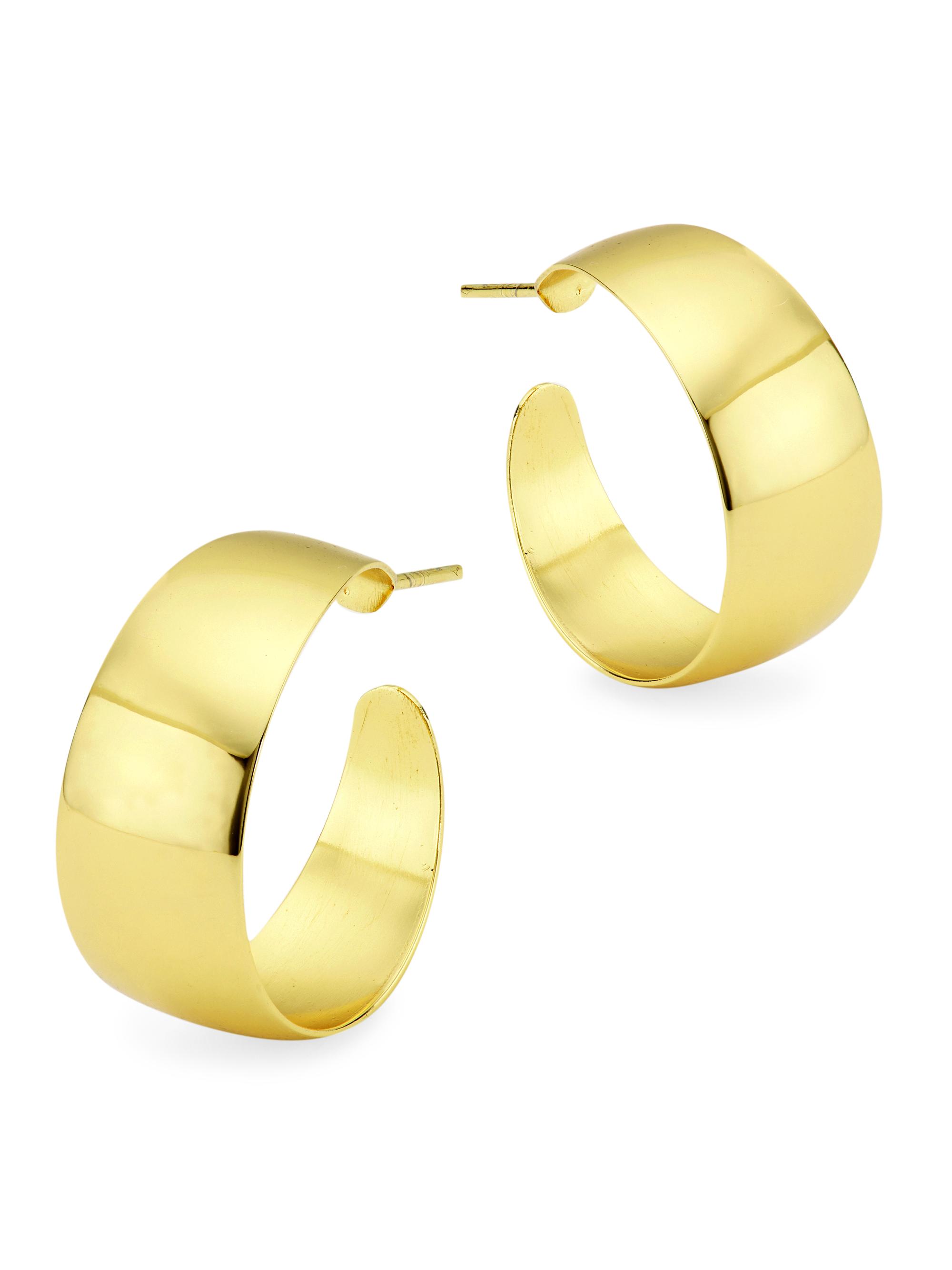 Argento Vivo Women's Lux 18K Gold-Plated Hoop Earrings - Gold