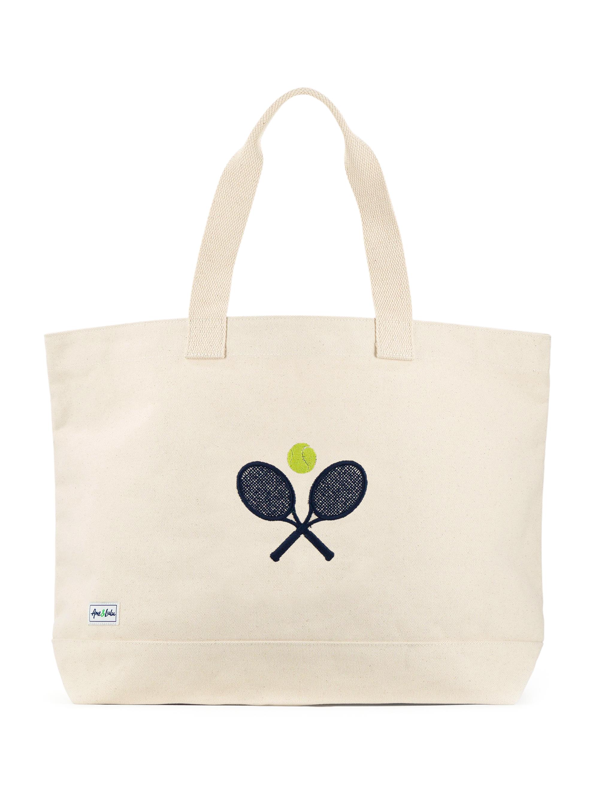Ame & Lulu Women's Country Club Canvas Tote - Crossed Racquets