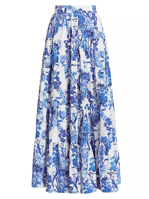 Shop Cara Cara Nathali Floral Tiered Maxi Skirt