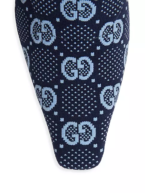 Gucci Gg Monogram Knit Tights In Black