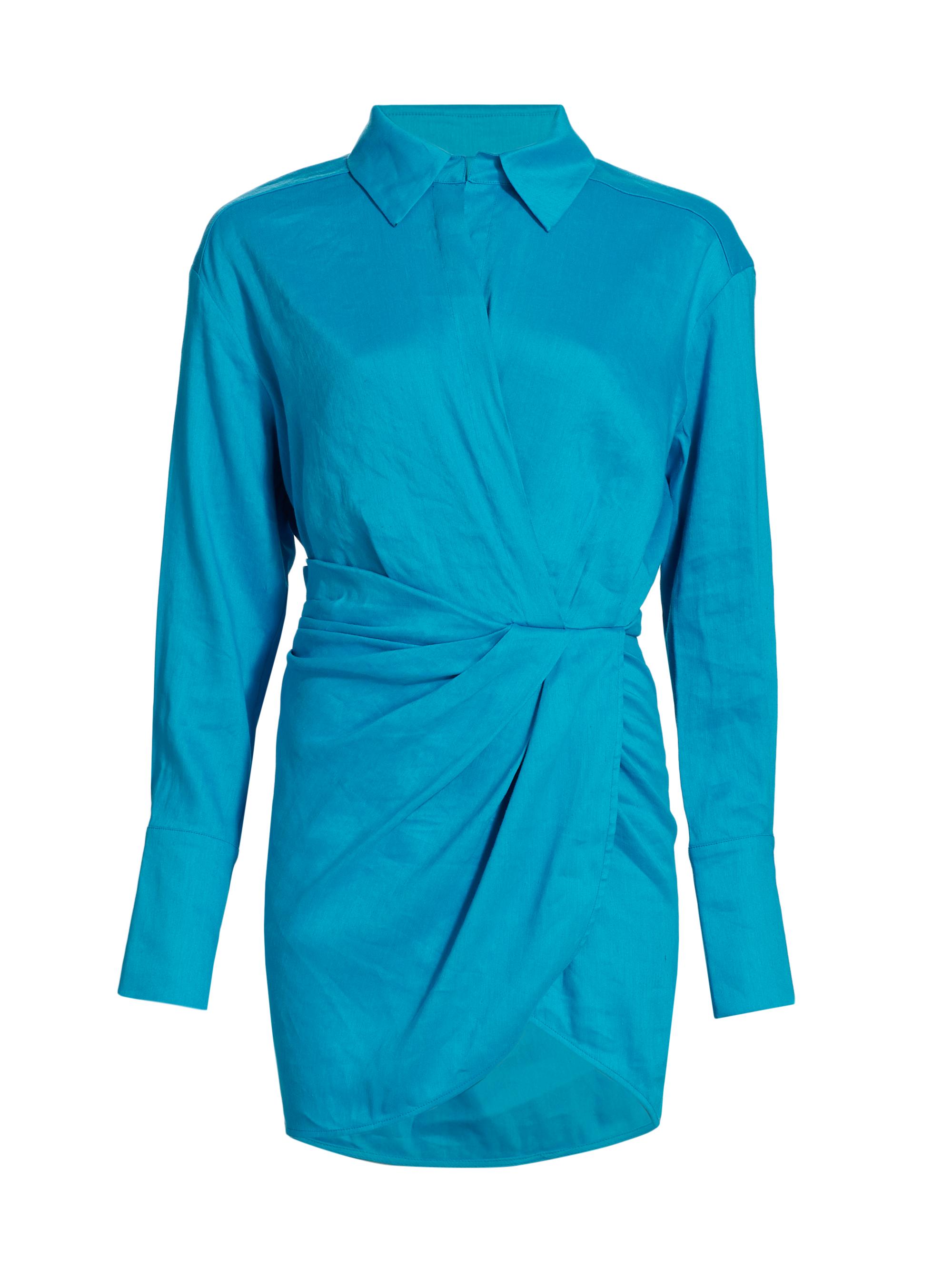 Gauge81 Women's Puno Asymmetric Linen Minidress - Reef