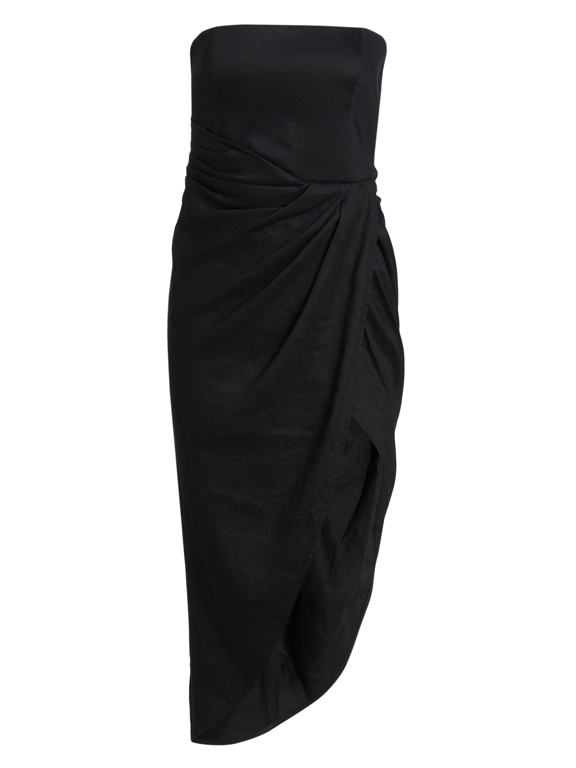 Gauge81 Women's Lica Strapless Asymmetric Midi-Dress - Black