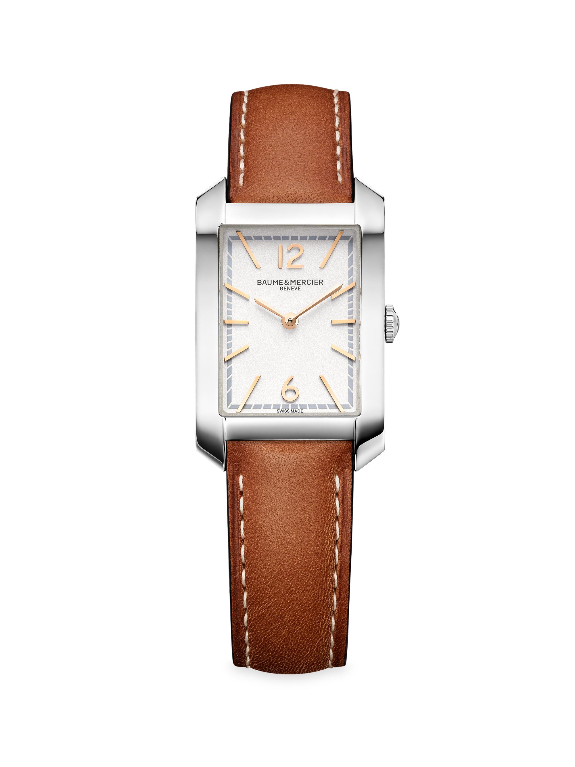 Baume Mercier Hampton Stainless Steel Calfskin Leather Watch