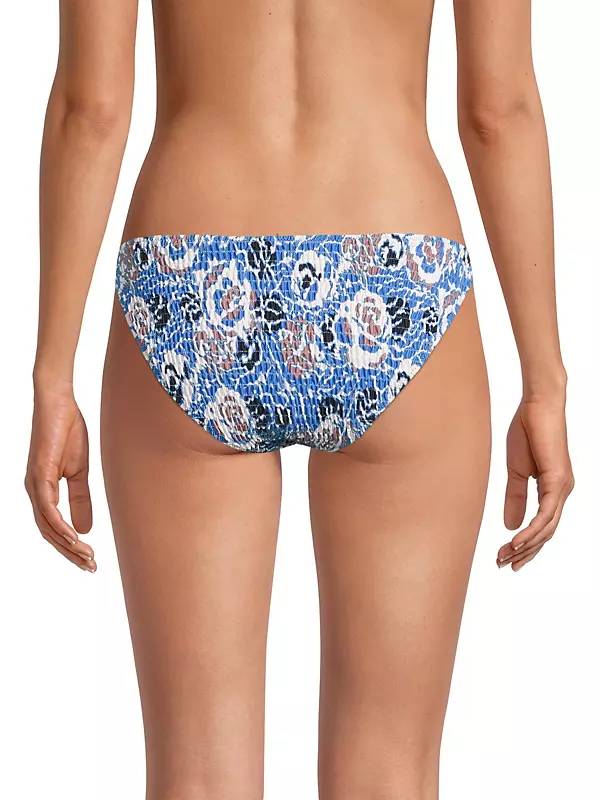 Shop Tanya Taylor Valencia Smocked Bikini Bottom