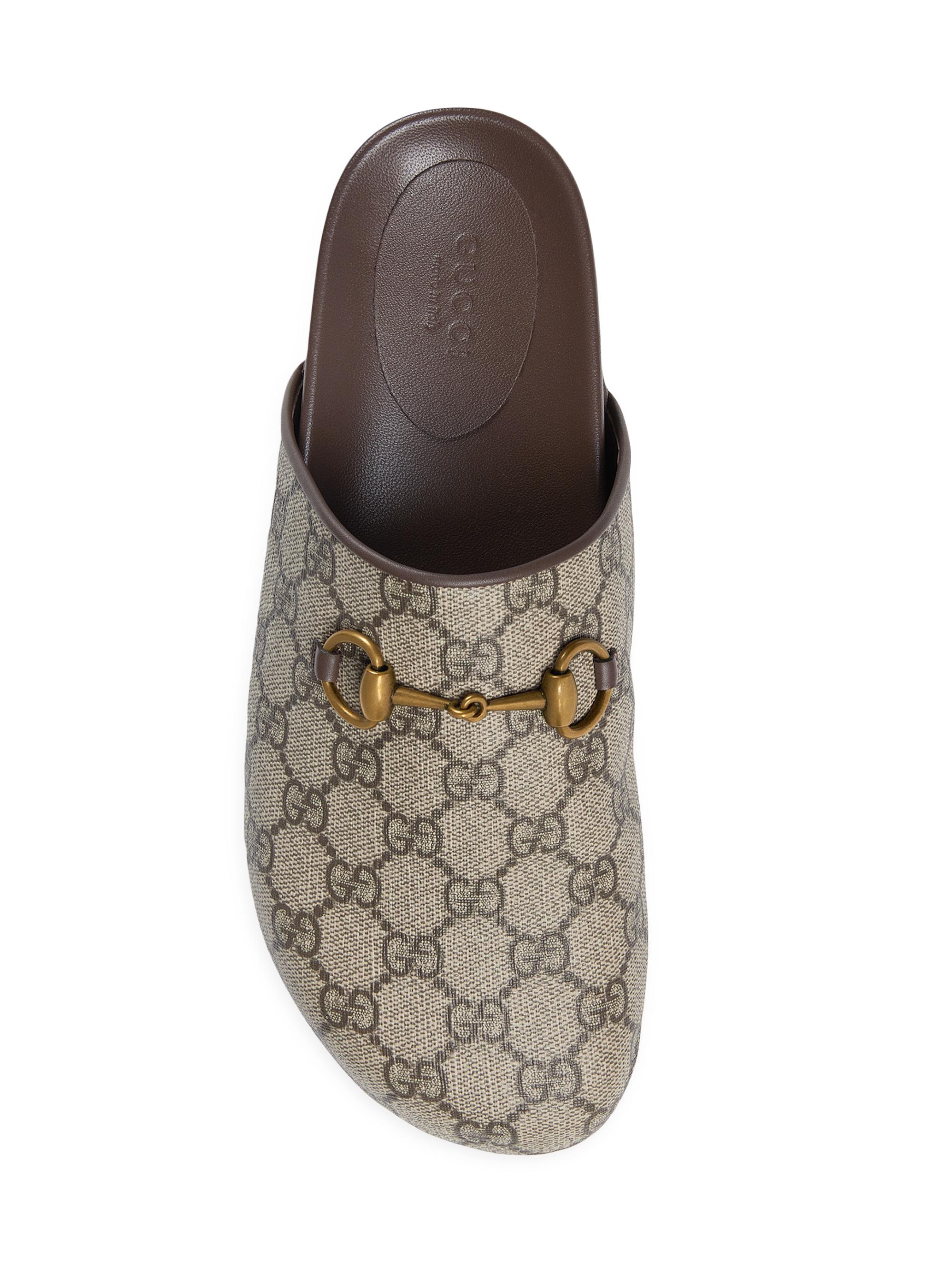 Gucci Sol Monogram Coated Canvas Slides | Saks Fifth Avenue