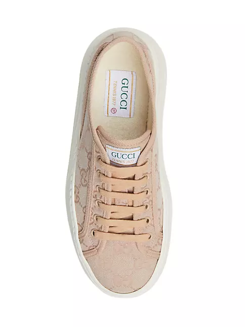 Gucci Women's Tennis TRECK GG Canvas Platform Sneakers - Rose - Size 9.5