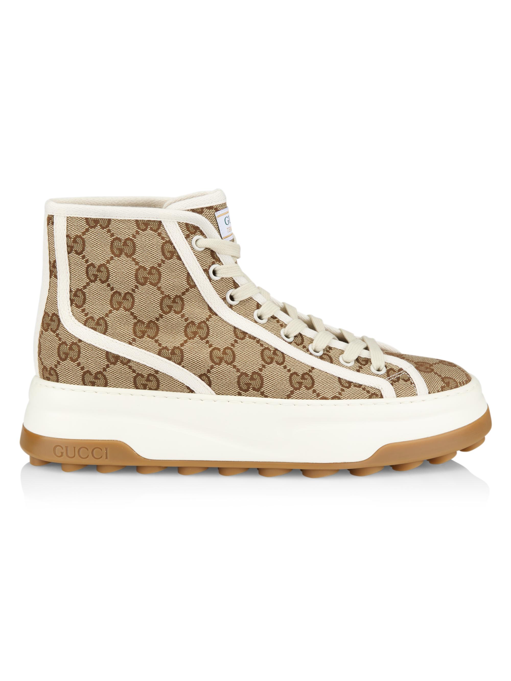 Gucci Women's Tennis Treck Monogram Canvas Booties - Beige