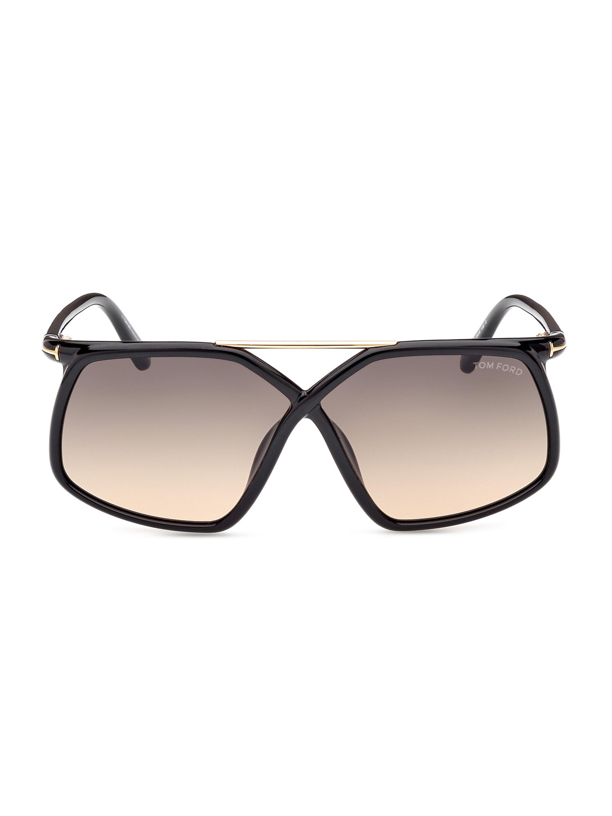 TOM FORD Women's Meryl 64MM Square Sunglasses - Shiny Black