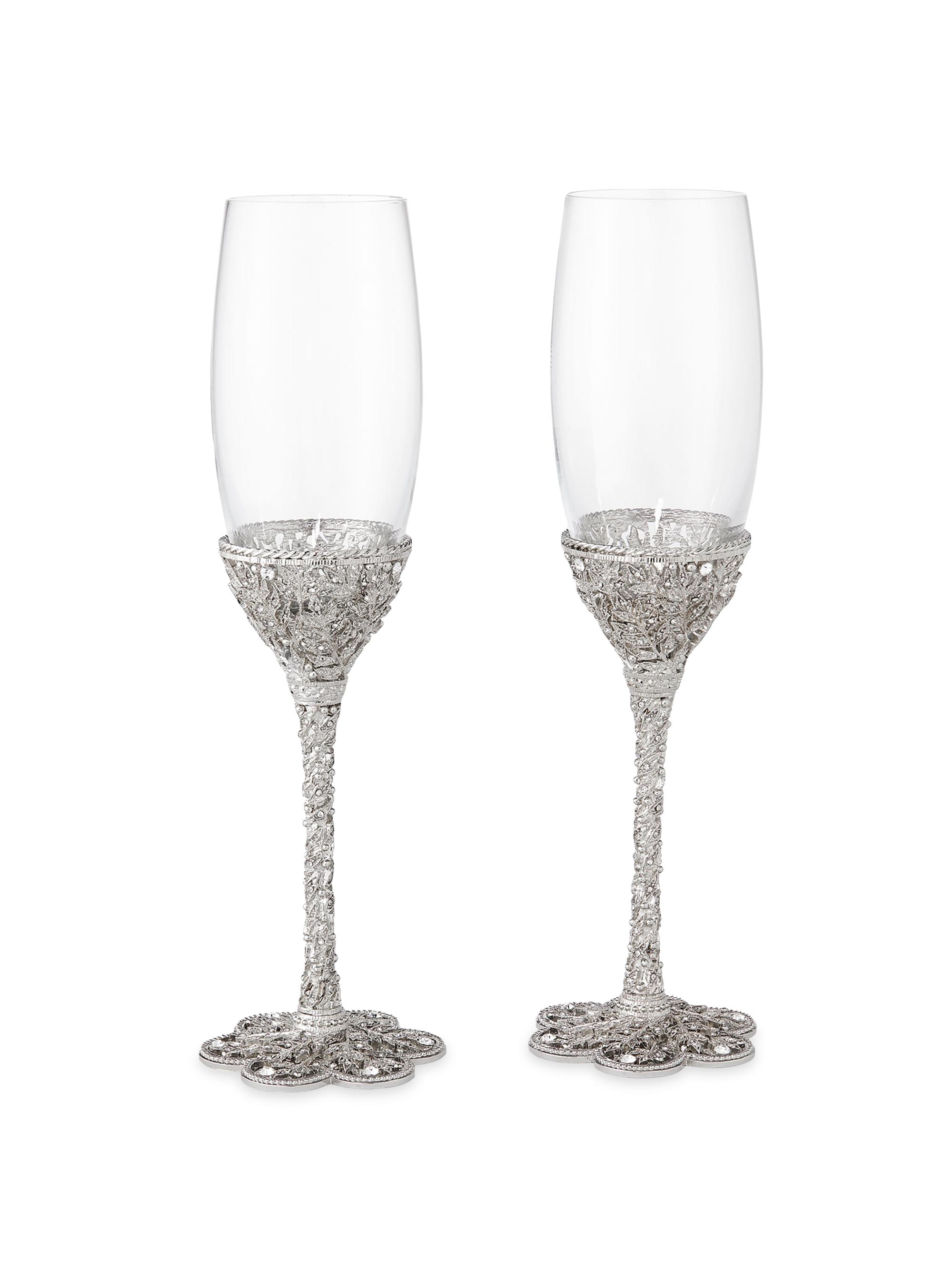 Olivia Riegel Florence Champagne Flutes 2-Piece Set - Silver