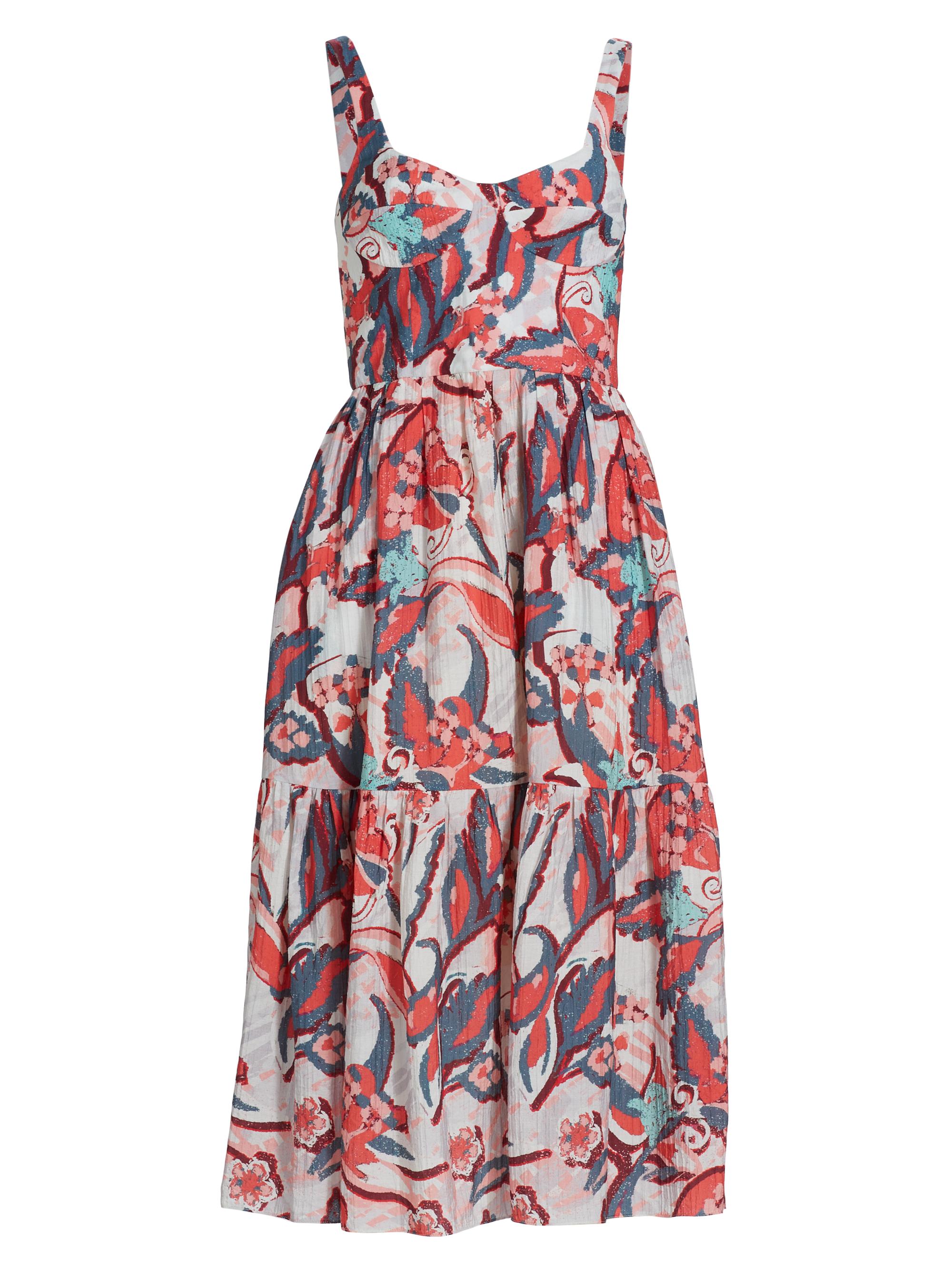 Atelier 17.56 Women's Belen Floral Single-Tiered Midi-Skirt - White Vincens Garden Print