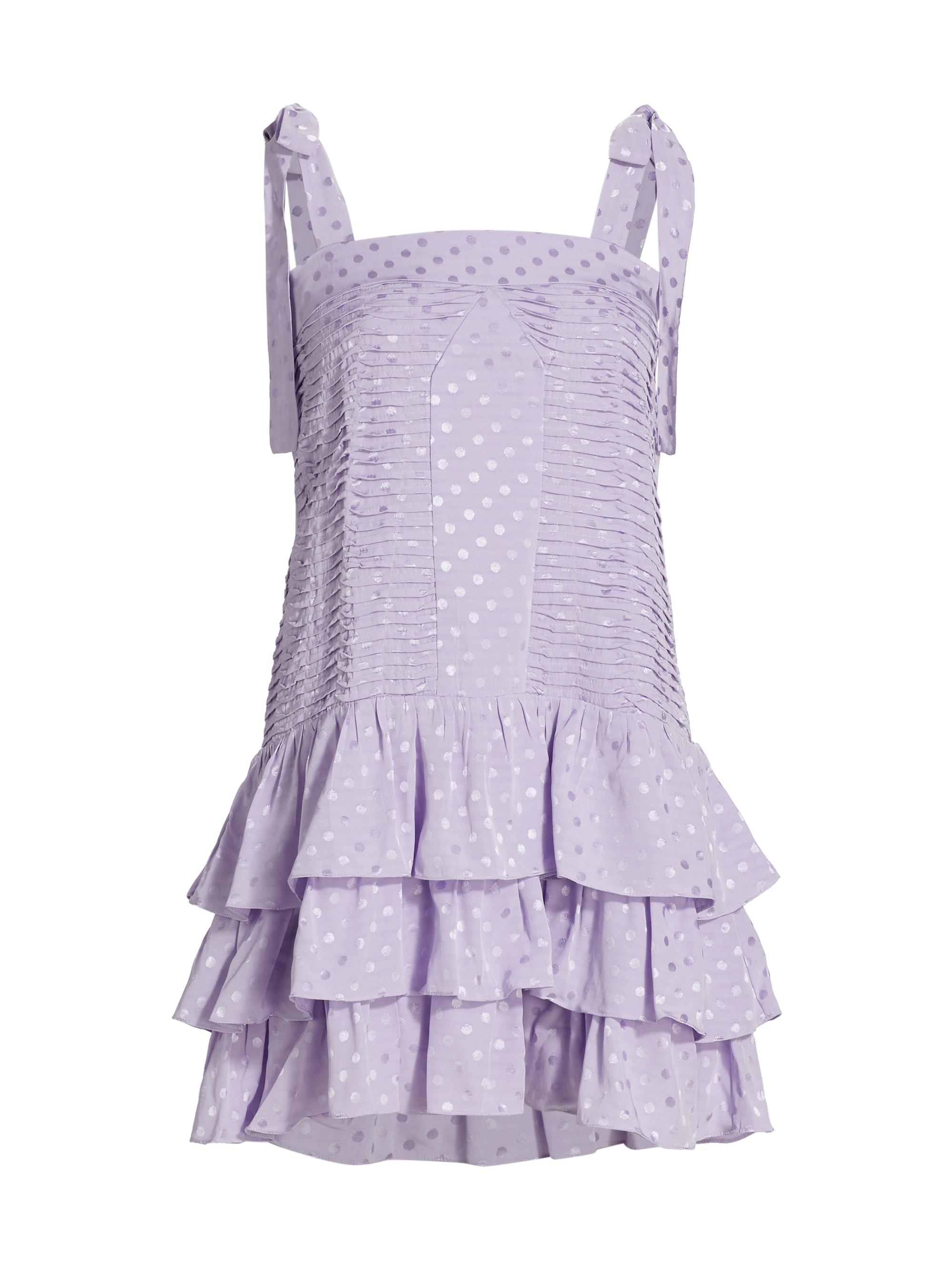Atelier 17.56 Women's Virginia Polka-Dot Pleated Minidress - Bright Lilac