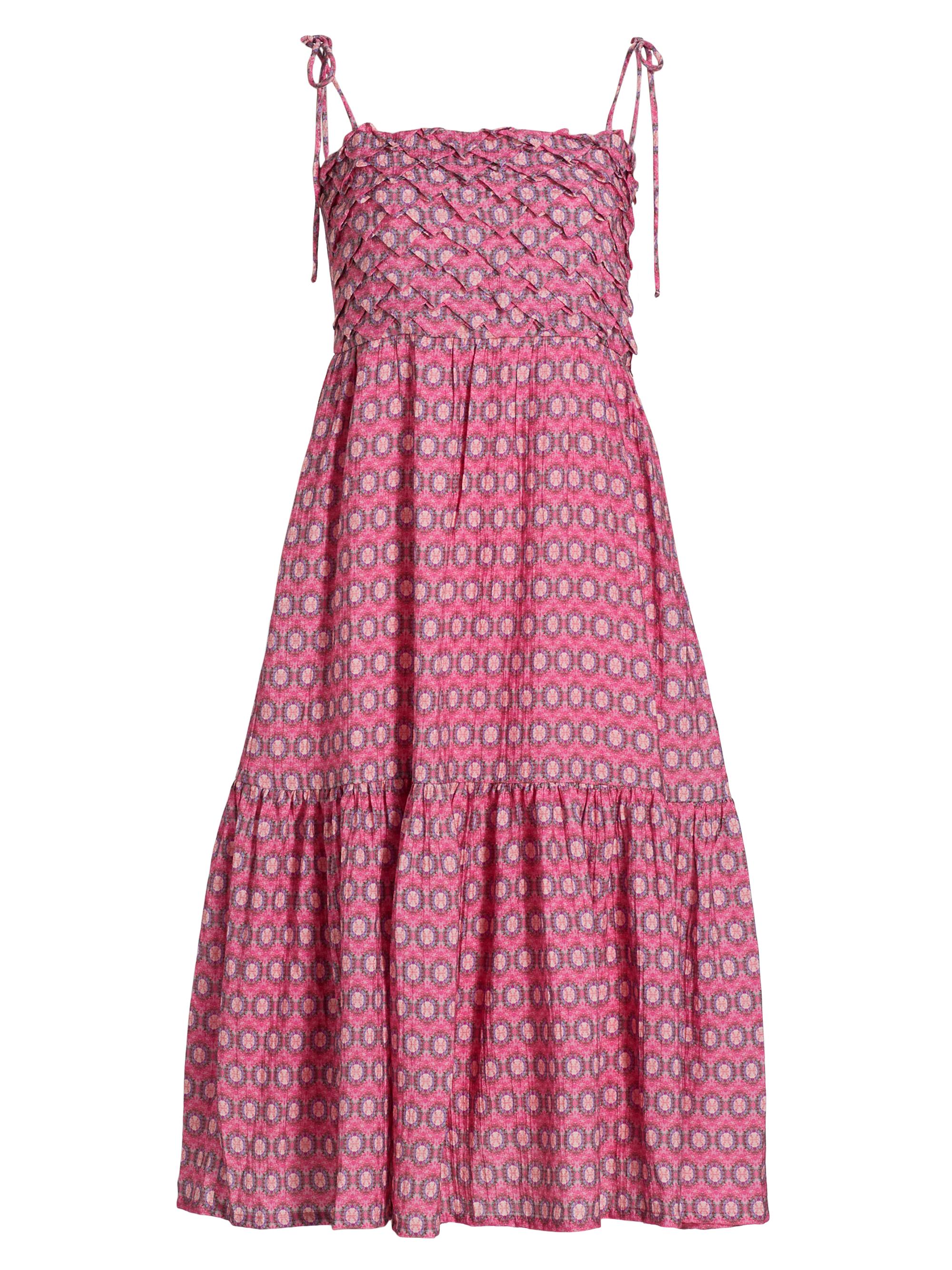 Atelier 17.56 Women's Nora Geometric Textured Midi-Dress - Mini Print Fucsia