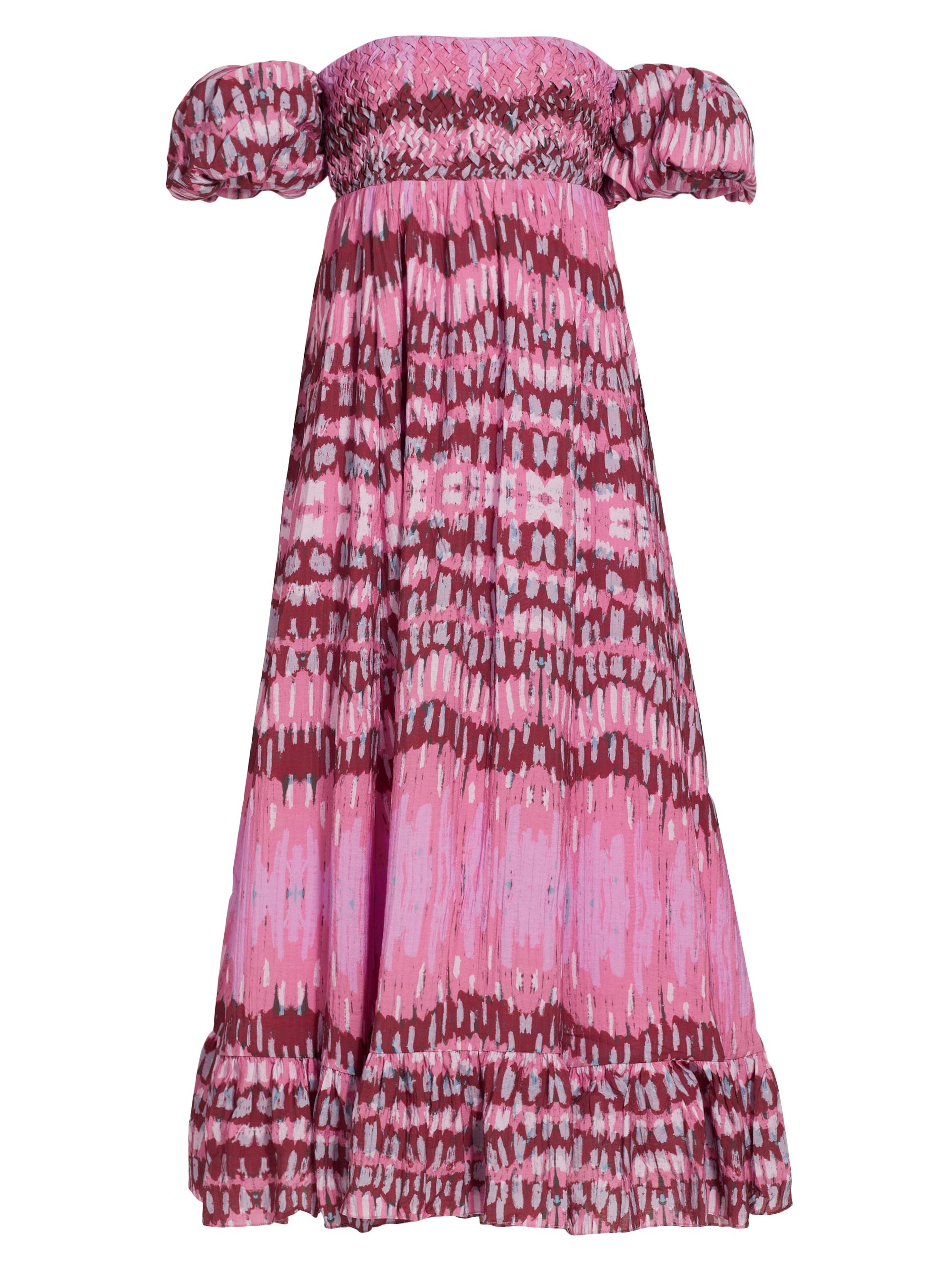 Atelier 17.56 Women's Vanessa Ikat Off-The-Shoulder Maxi Dress - Fucsia Sunset Print