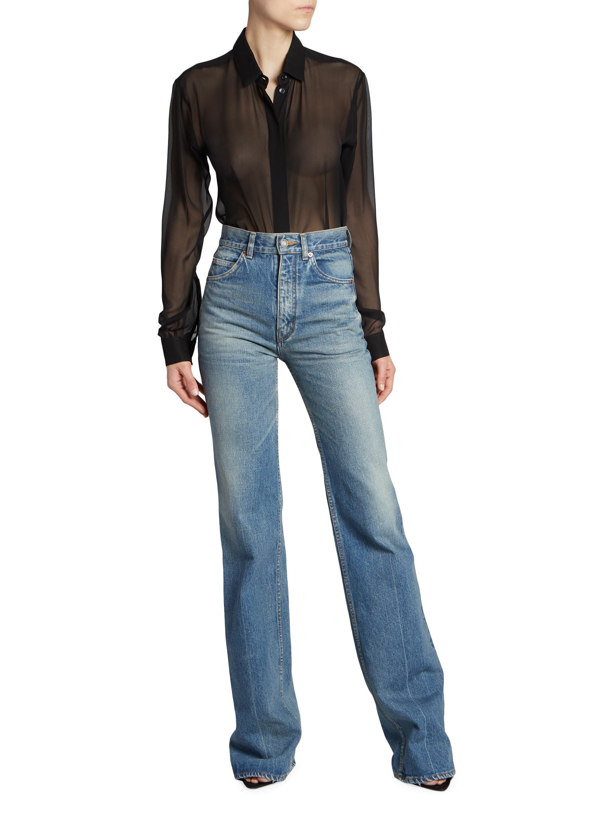 Saint Laurent 70's Jeans in Vintage Denim | Saks Fifth Avenue