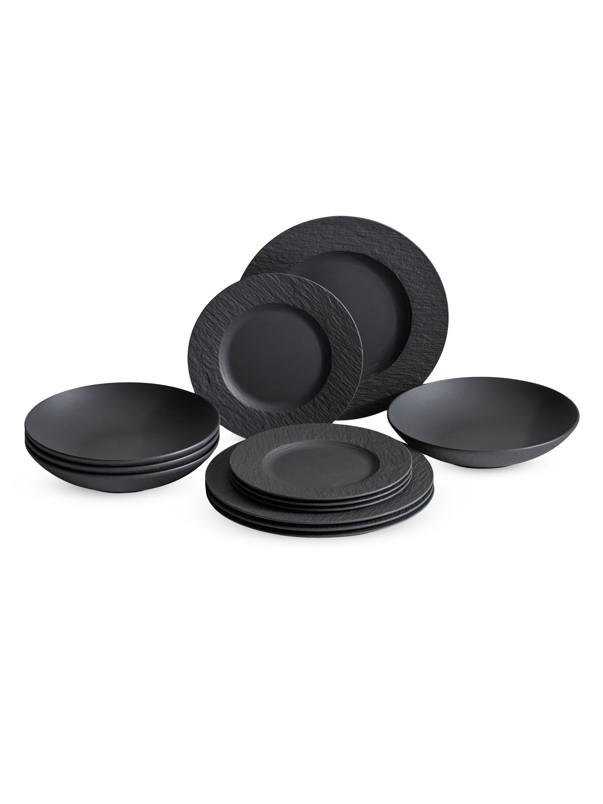 Villeroy & Boch Manufacture Rock 12 Pcs Set - Black