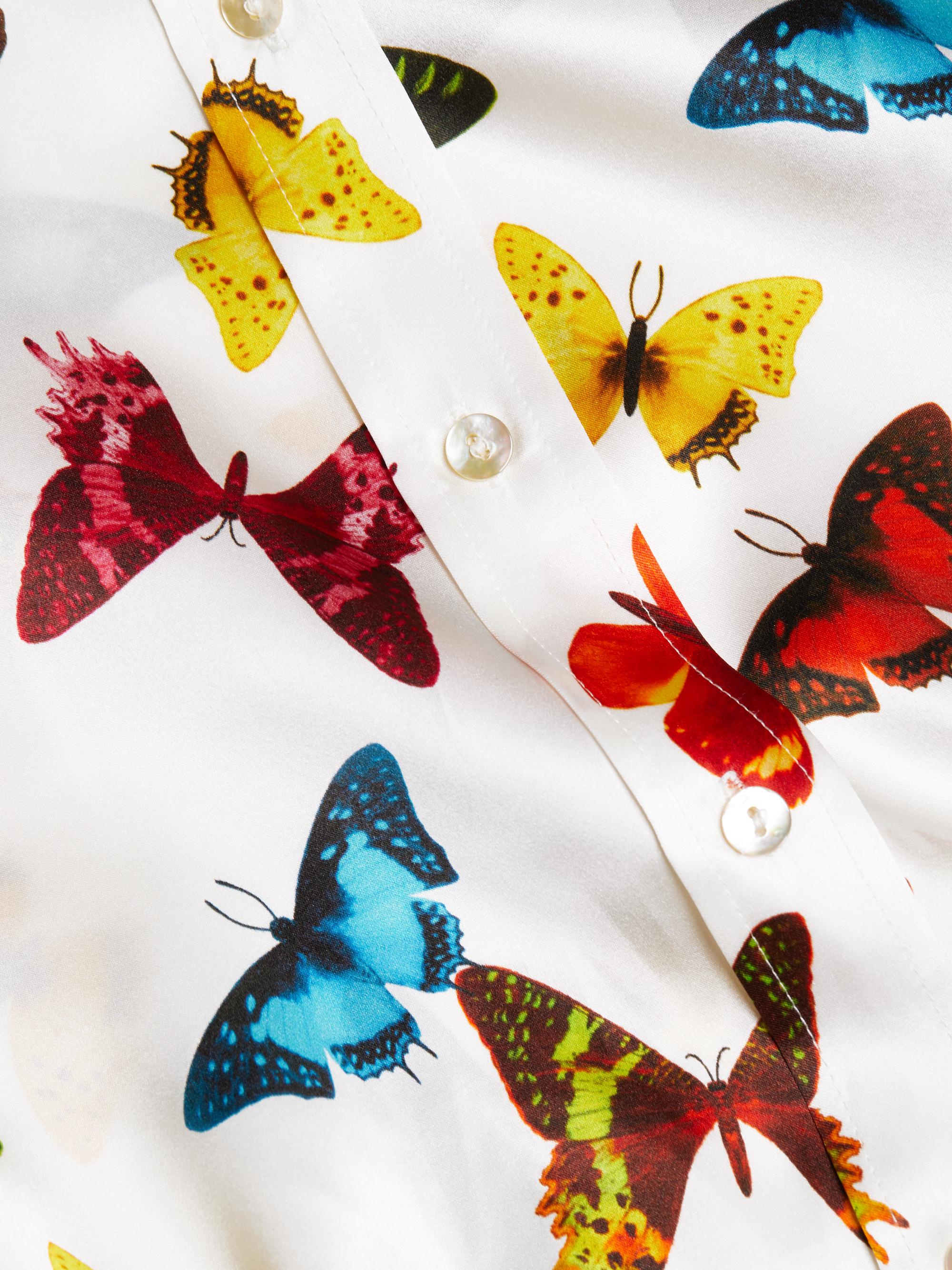 L'AGENCE Dani Butterfly-Print Blouse | Saks Fifth Avenue