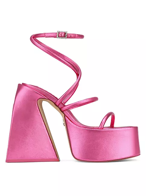 Shop Naked Wolfe Angel Pink Metallic Platform Sandals | Saks Fifth 