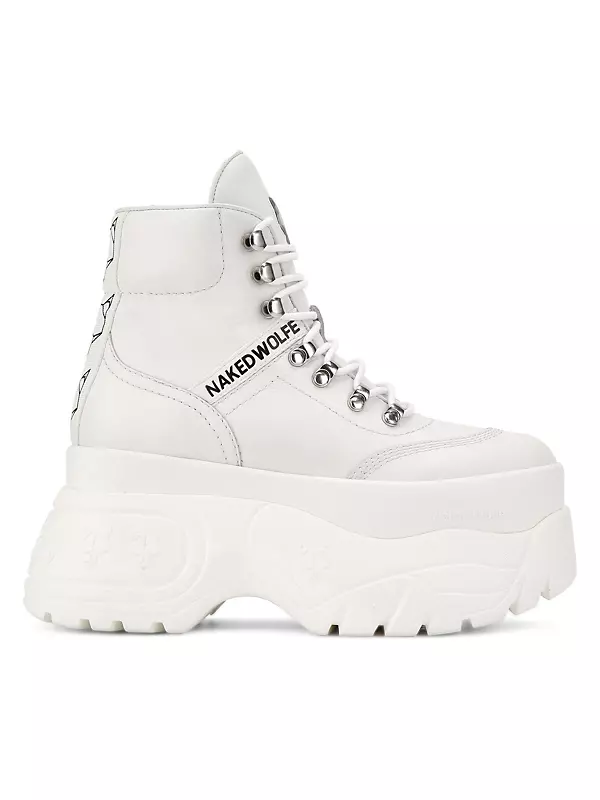 Spike White Combat Boots