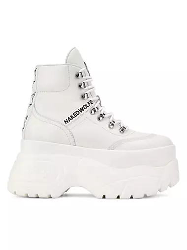 Spike White Combat Boots