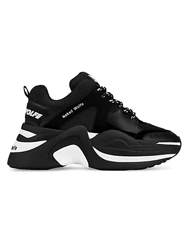 Track Double Black Low Top Sneakers
