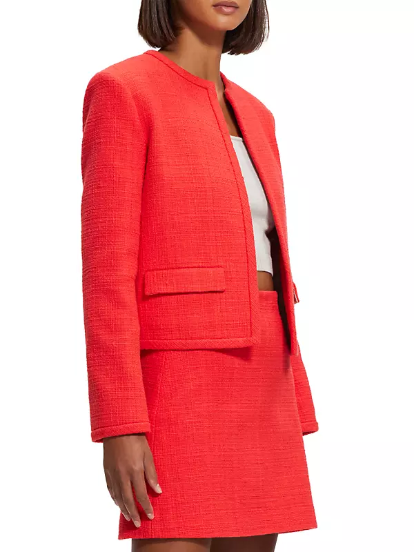 Shop Theory Cropped Tweed Jacket | Saks Fifth Avenue