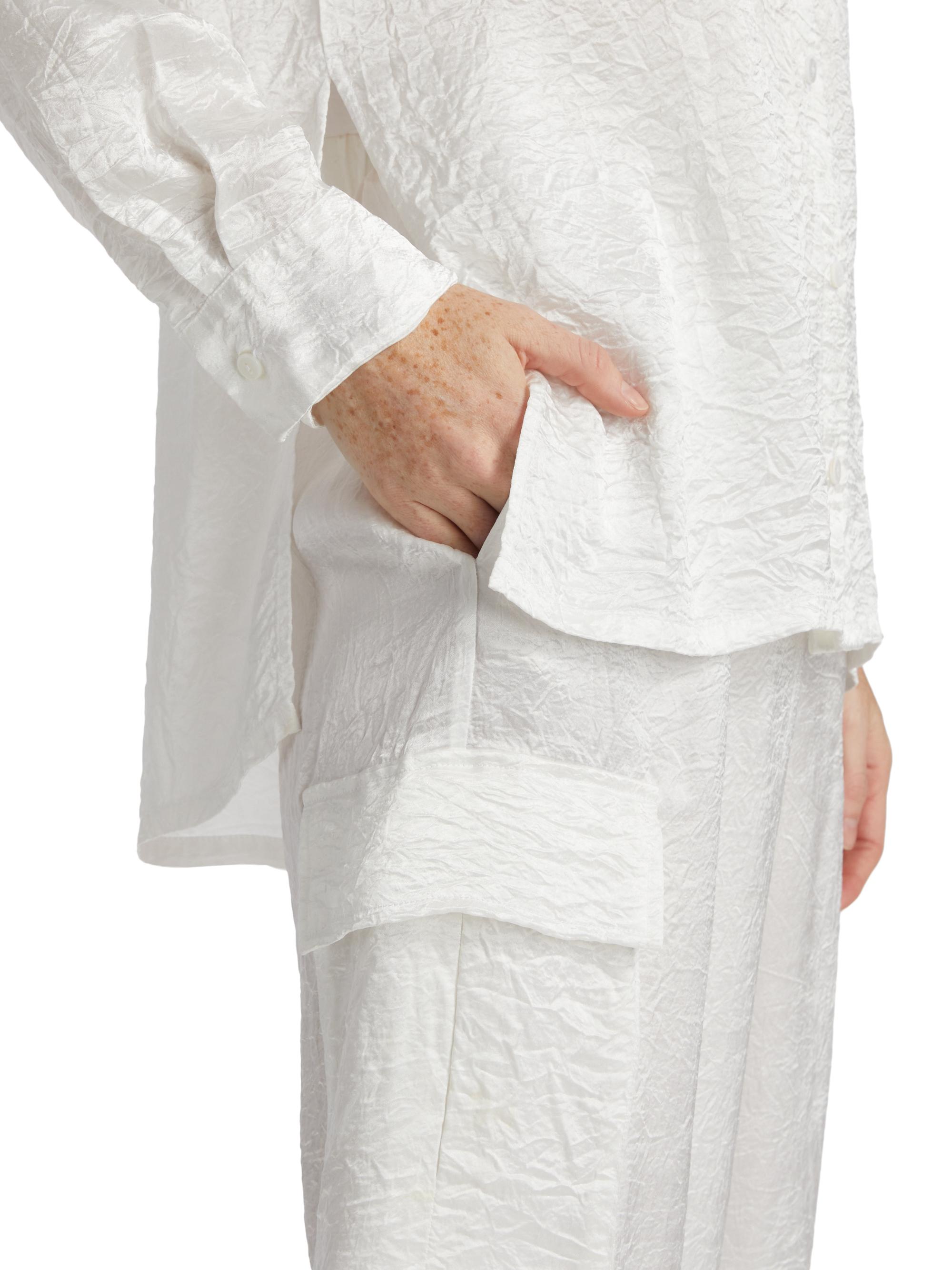 Enza Costa Textured Satin Cargo Pants | Saks Fifth Avenue
