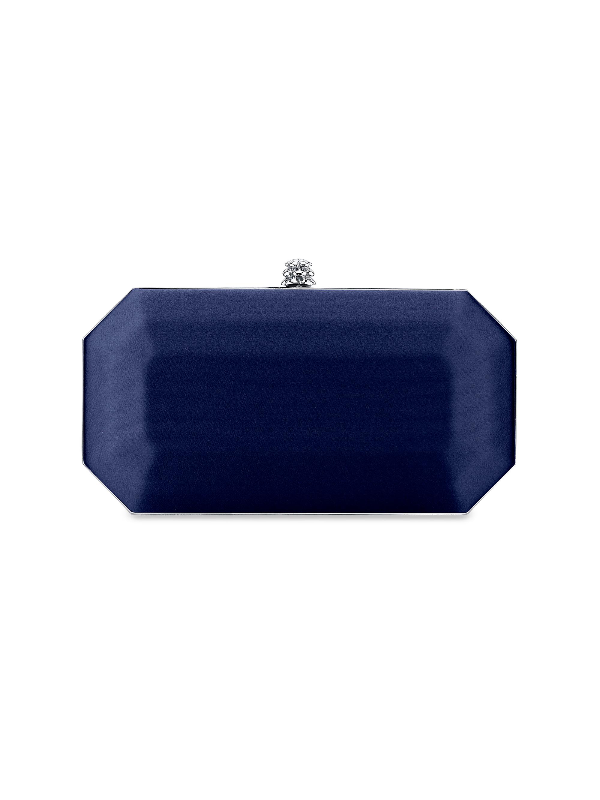 Tyler Ellis Women's Perry Clutch Small Satin with Silver Hardware - Sapphire