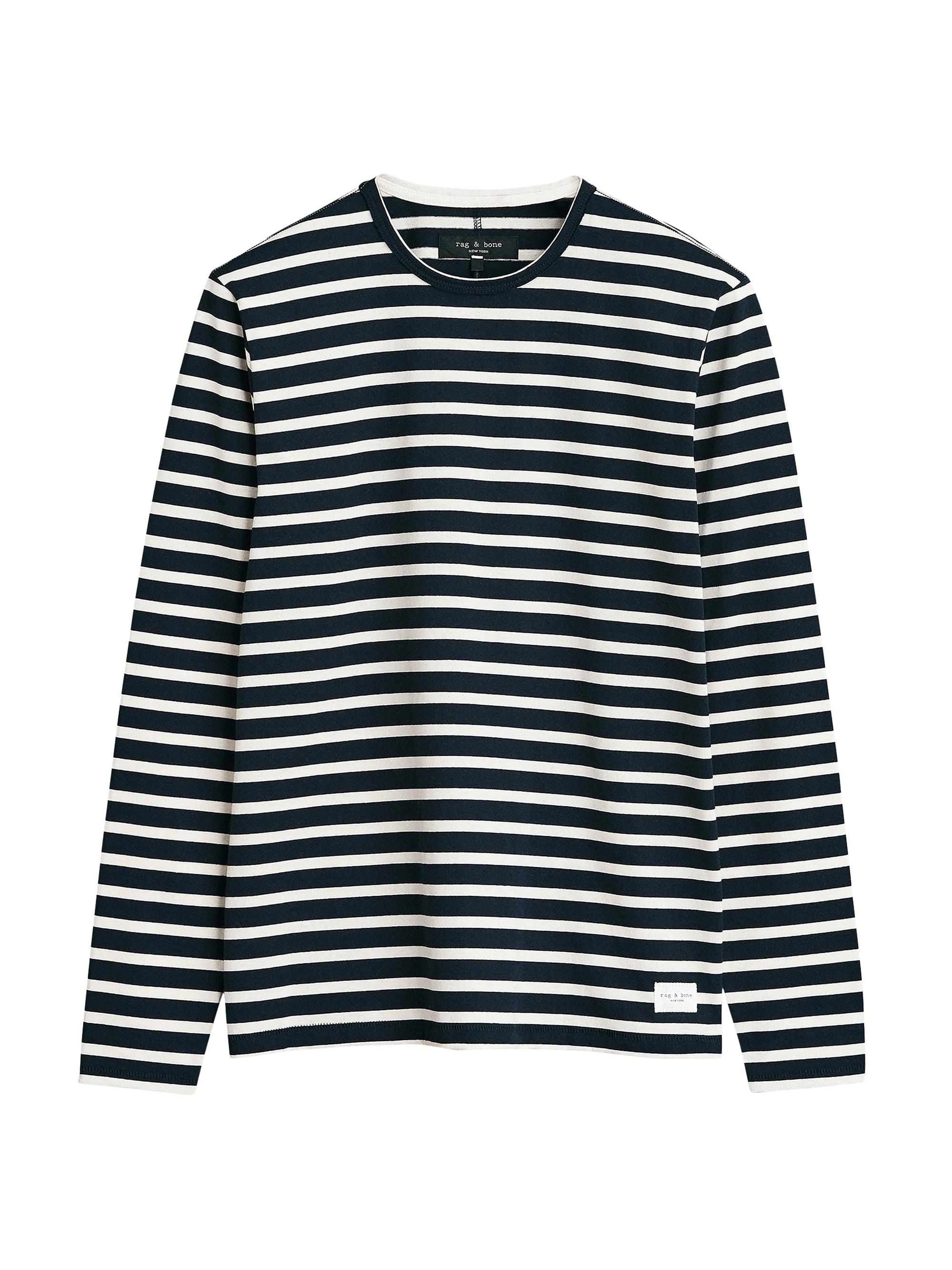 rag & bone Men's Breton Stripe Long-Sleeve Shirt - Navy Multi